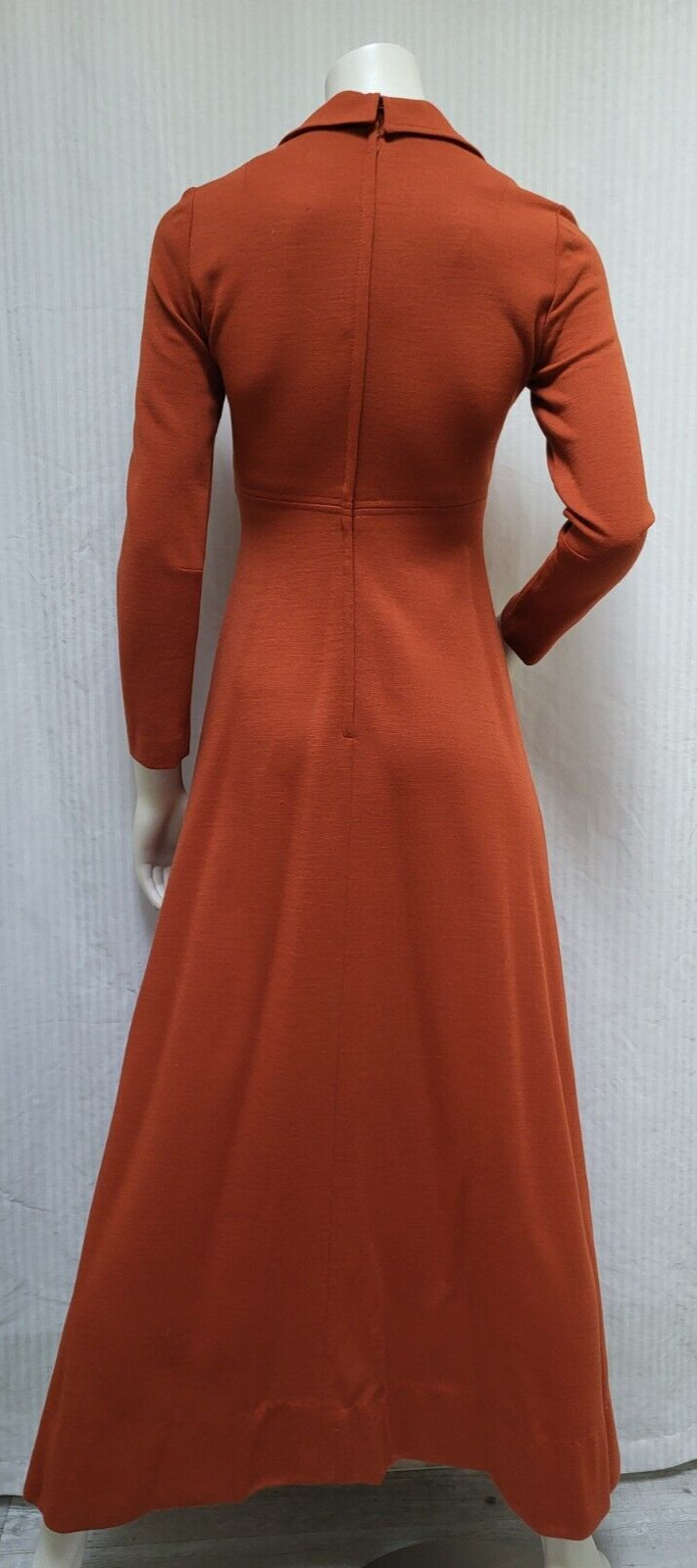 Vintage 1960/70s ALAMOR Rust Orange Double Knit Dress + Vest – Size S