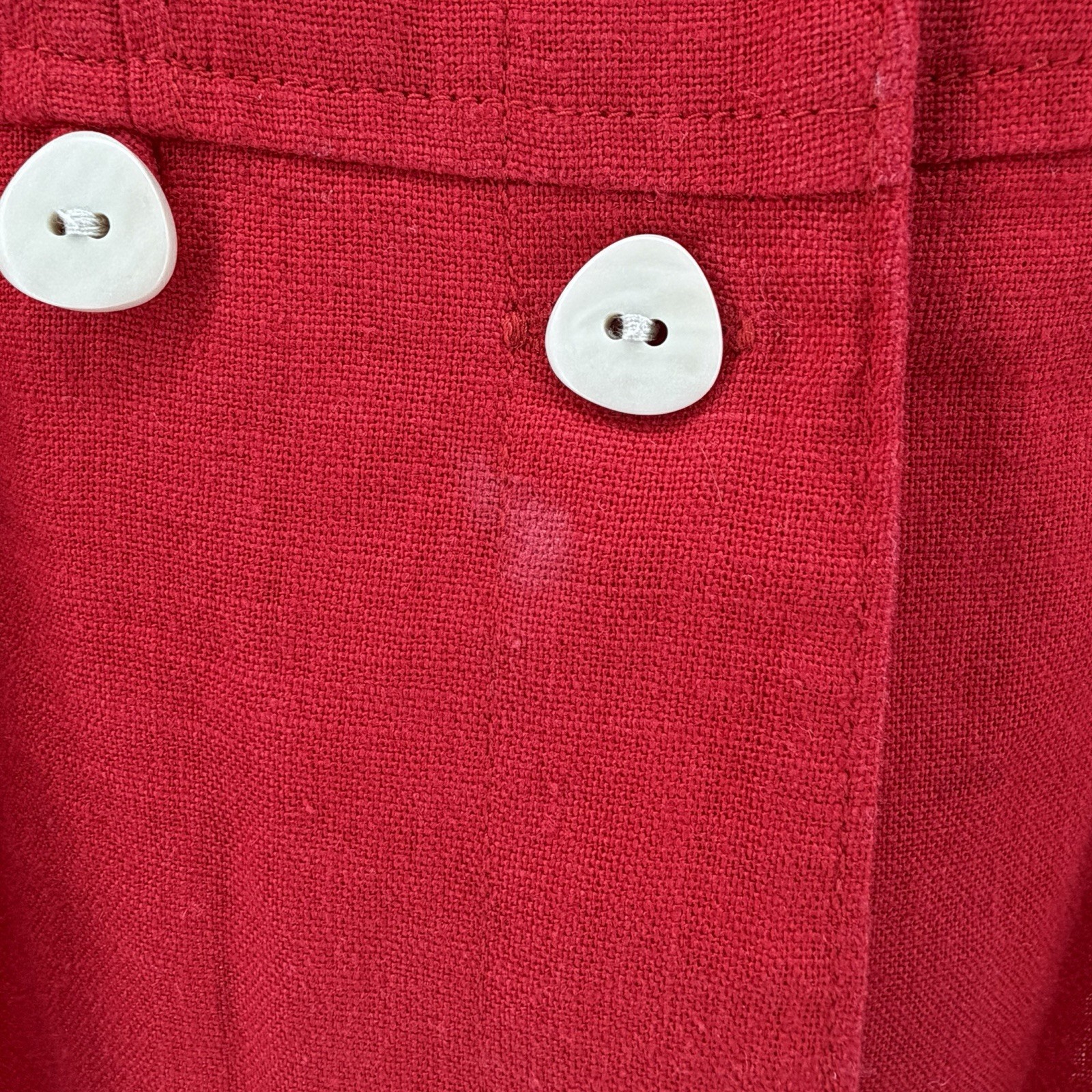 Vintage Studio C Plus 2pc Linen Blend Maxi Dress Blouse Set Red 22W 3X Pleated