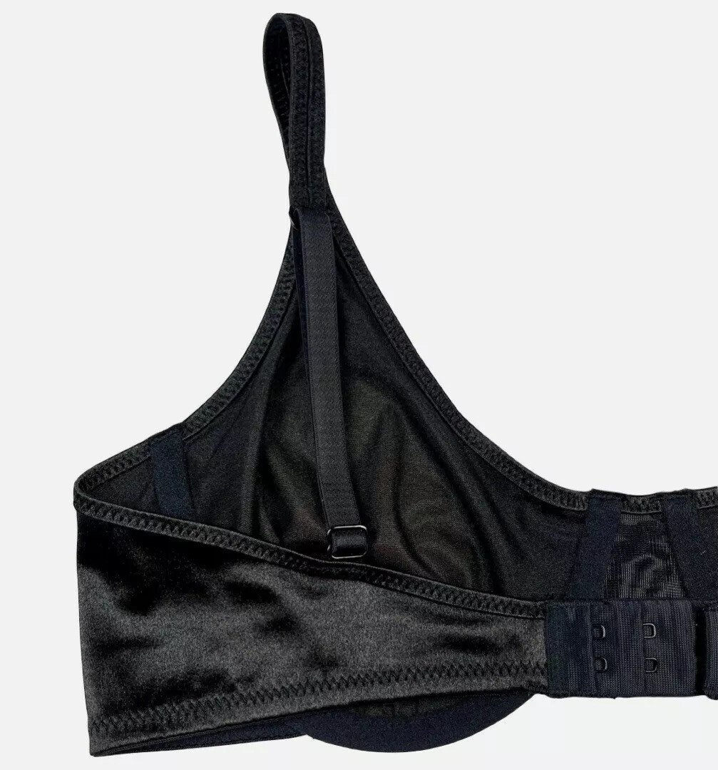 Unlined Satin Bra · Second Skin · Black · 36C