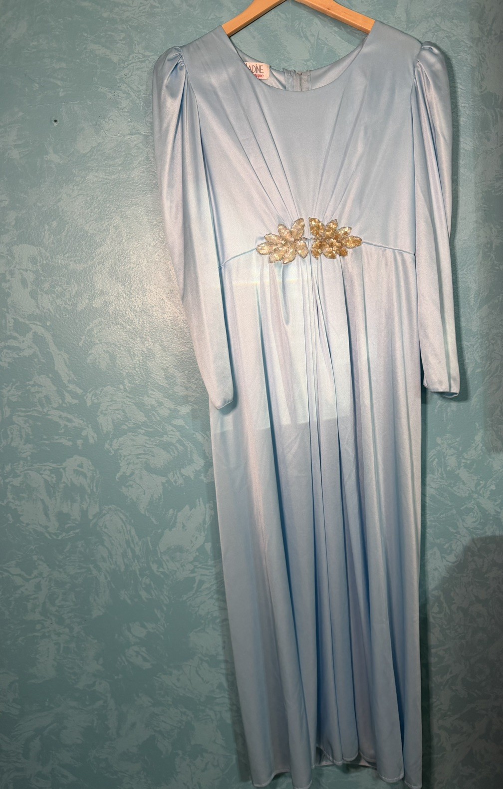 Vintage 70s 80s Romantic Gown Romantic Fairy Whimsy Light Blue Dress No Size