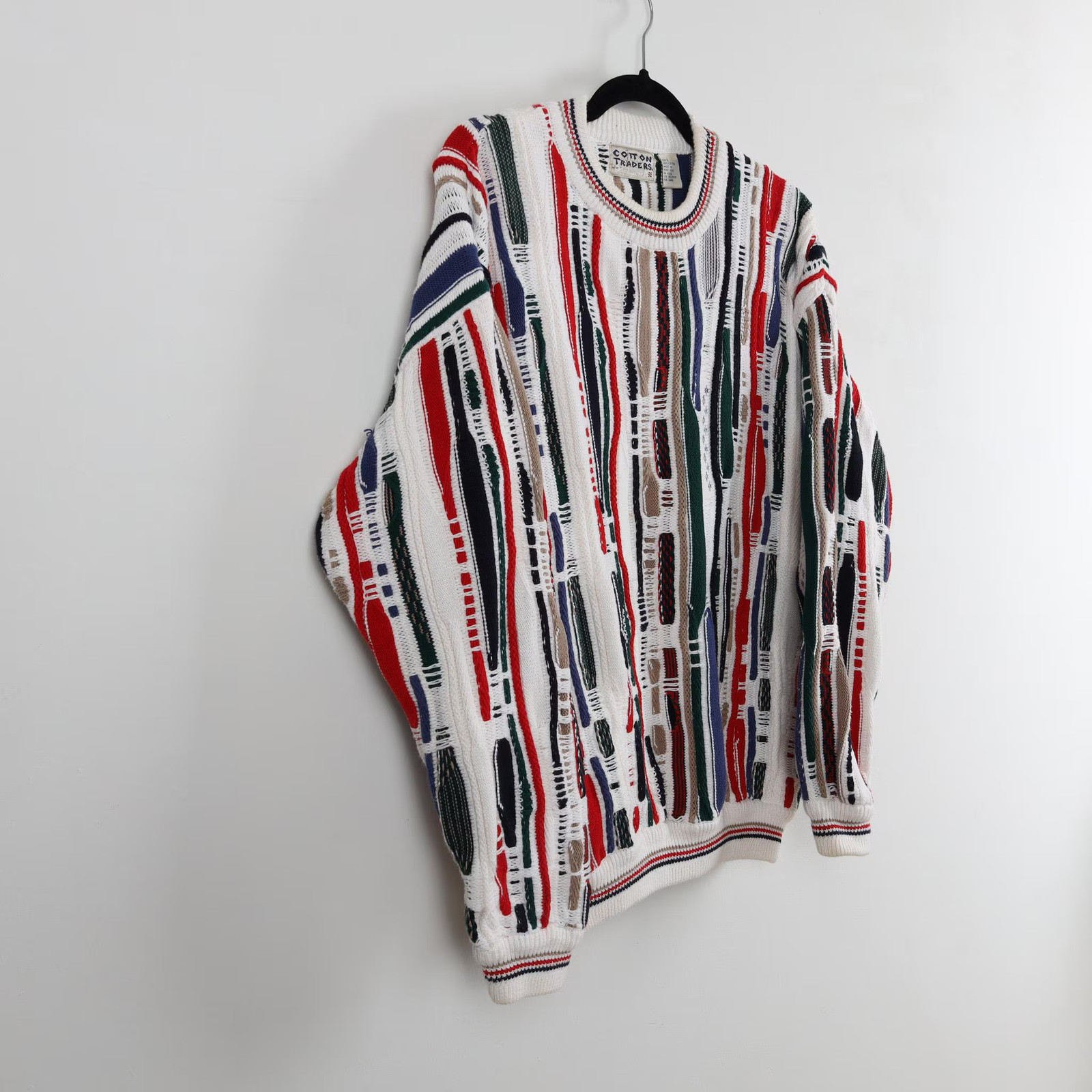 Vintage 90s Abstract Pattern COOGI STYLE Ribbed Knit Pullover Sweater Size Large
