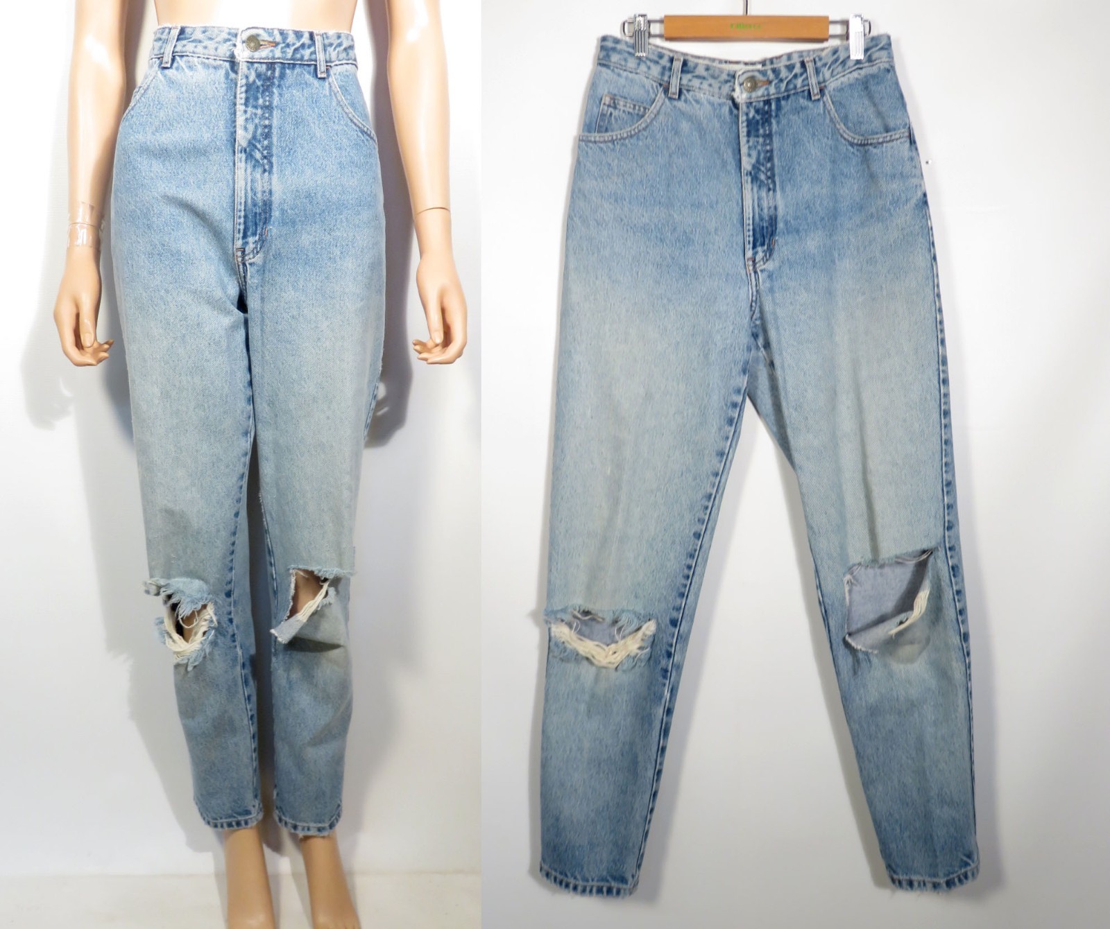 Vintage 90s Banana Republic Worn In Distressed Tapered Leg Jeans 29 x 30