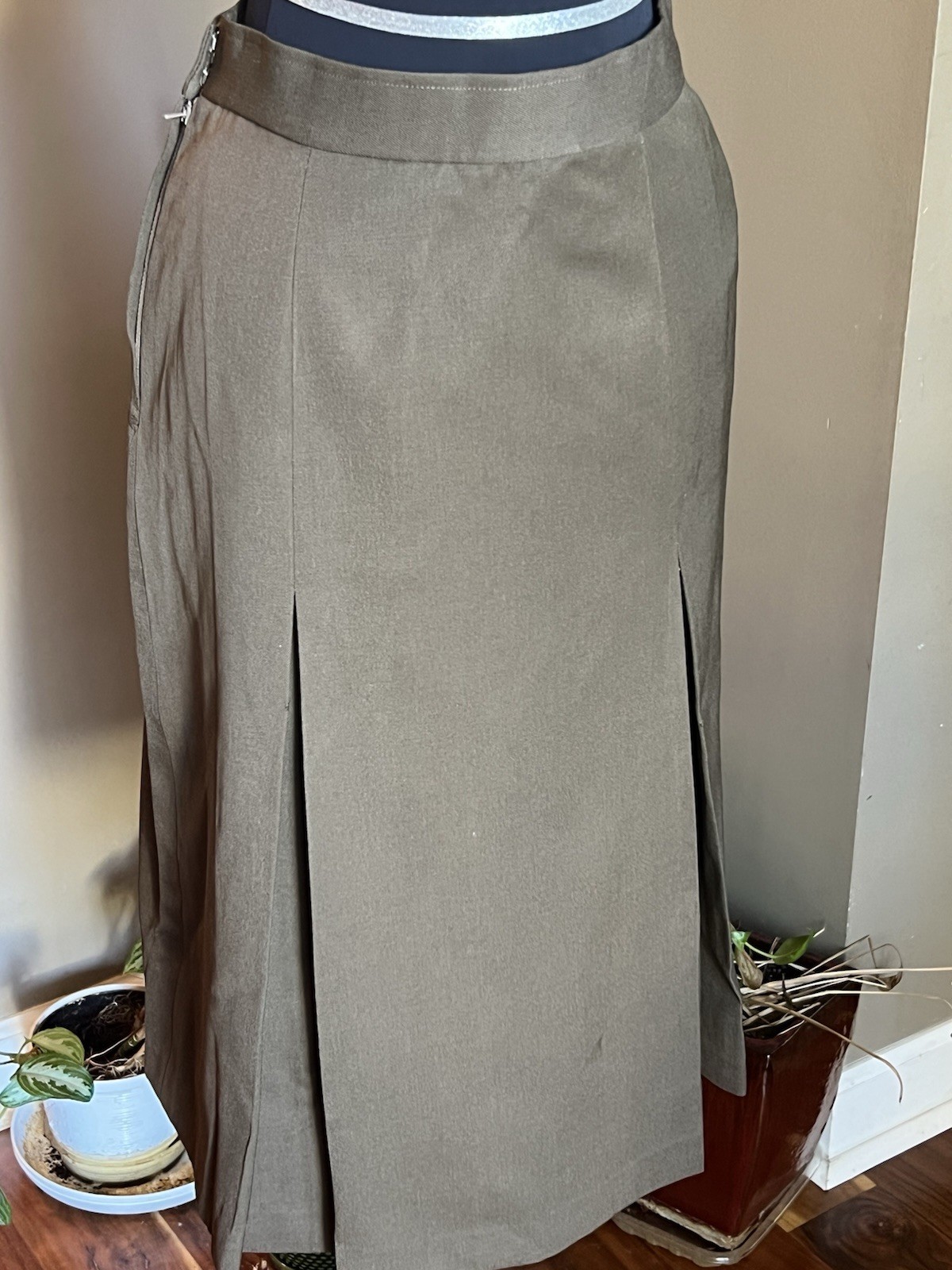 60s Vintage Olive Green Gucci Skirt Size Small
