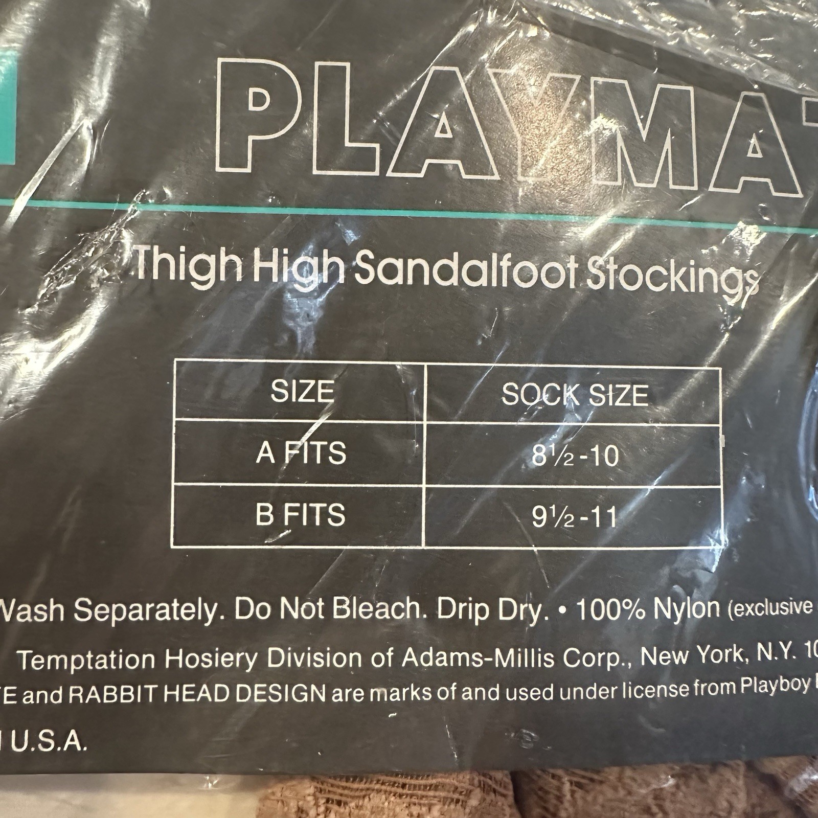 Playboy Playmate Thigh Highs Sandalfoot Nude Lace Stockings Lingerie VTG NOS