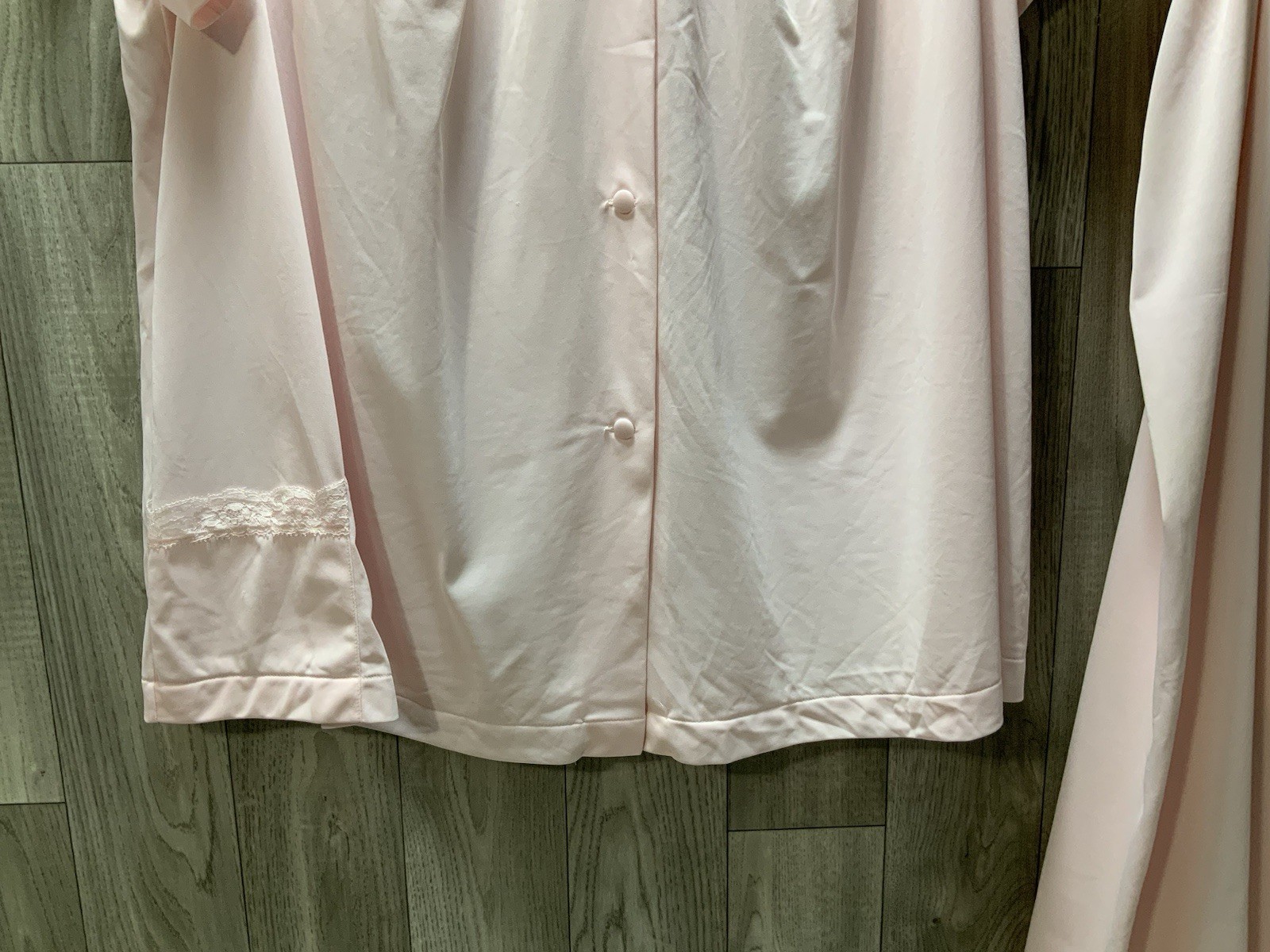 Vintage Shadowline Pink 3 Piece Set Nightgown/Pants/robe House Coat Size 44 Larg