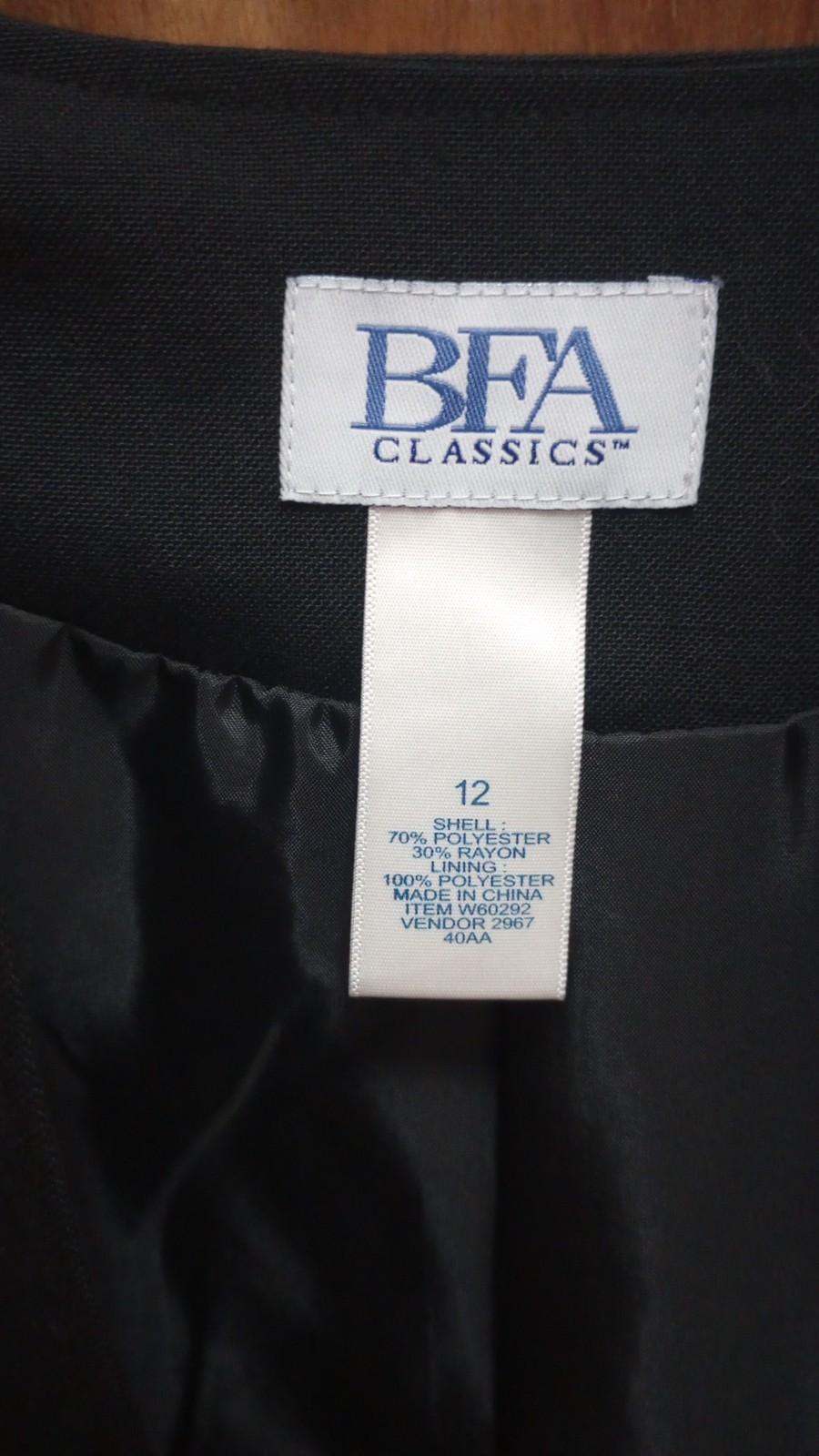 Vintage BFA Classics, Size Petite (12), Mandarin Open Collar Jacket