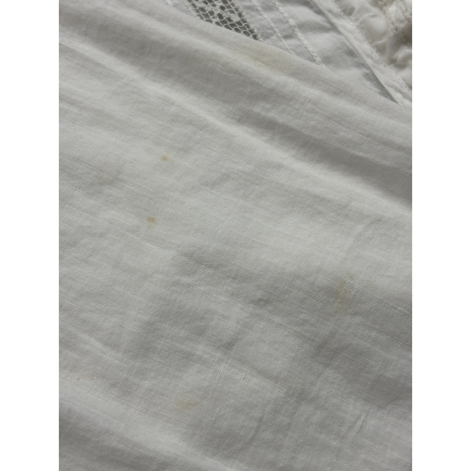 Unbranded Women Nightgown OS White Vintage Lace Pintuck LongSleeve Chemise Dress