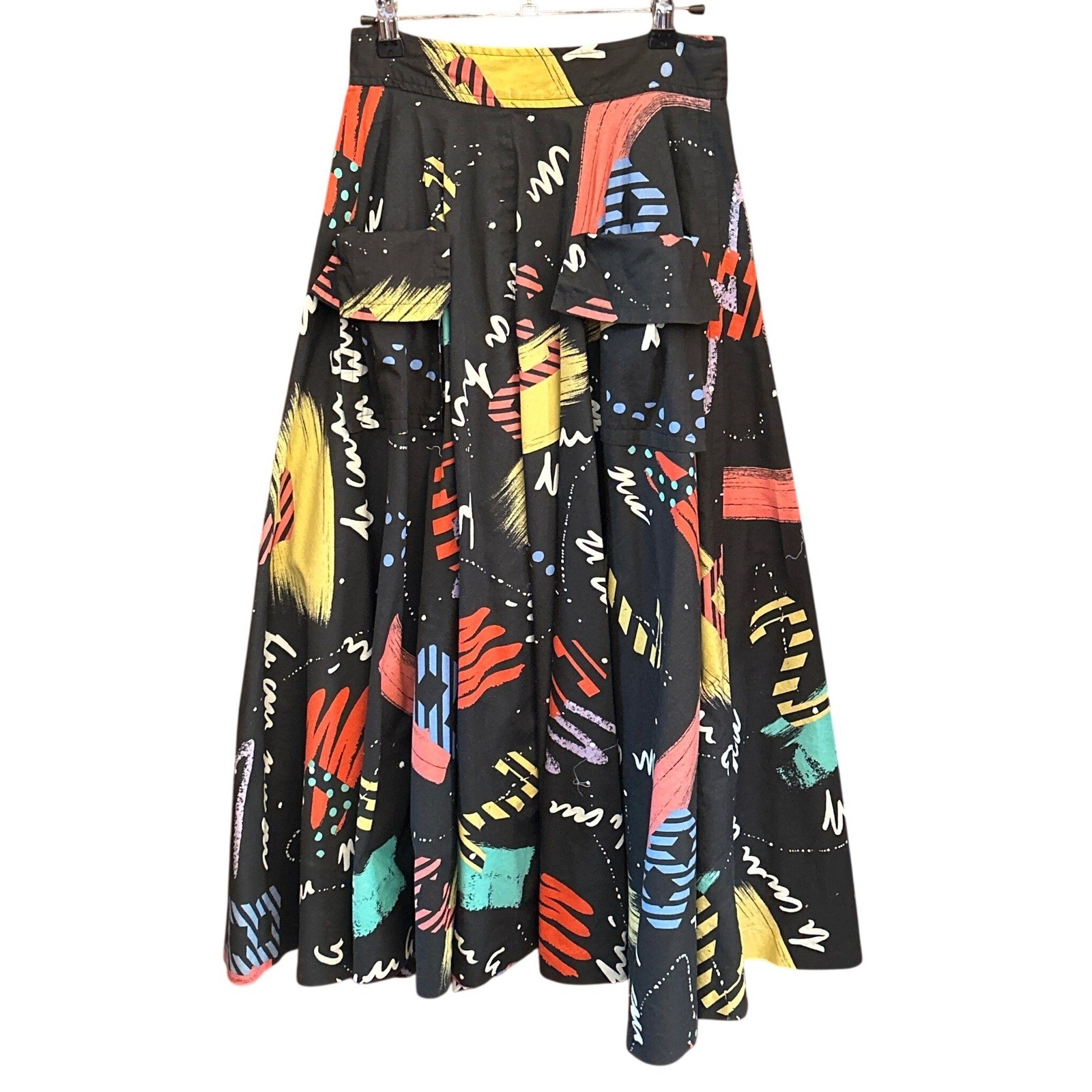 Vintage 80s Sportswear Systems Maxi Skirt Memphis Milano Art Teacher Postmodern