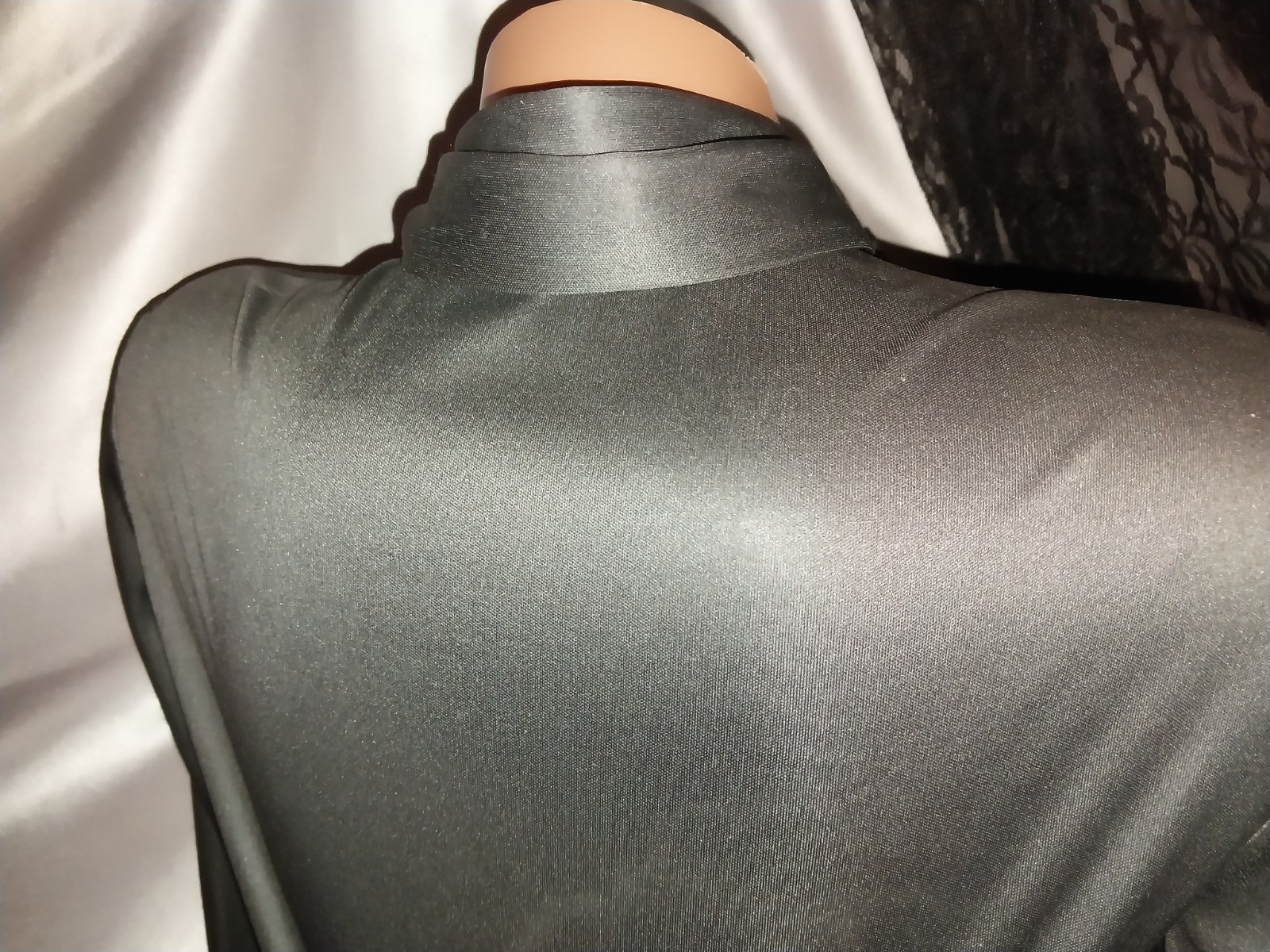 VTG Fuccillo Pucci Silky Bow Sash High Neck Blouse 10