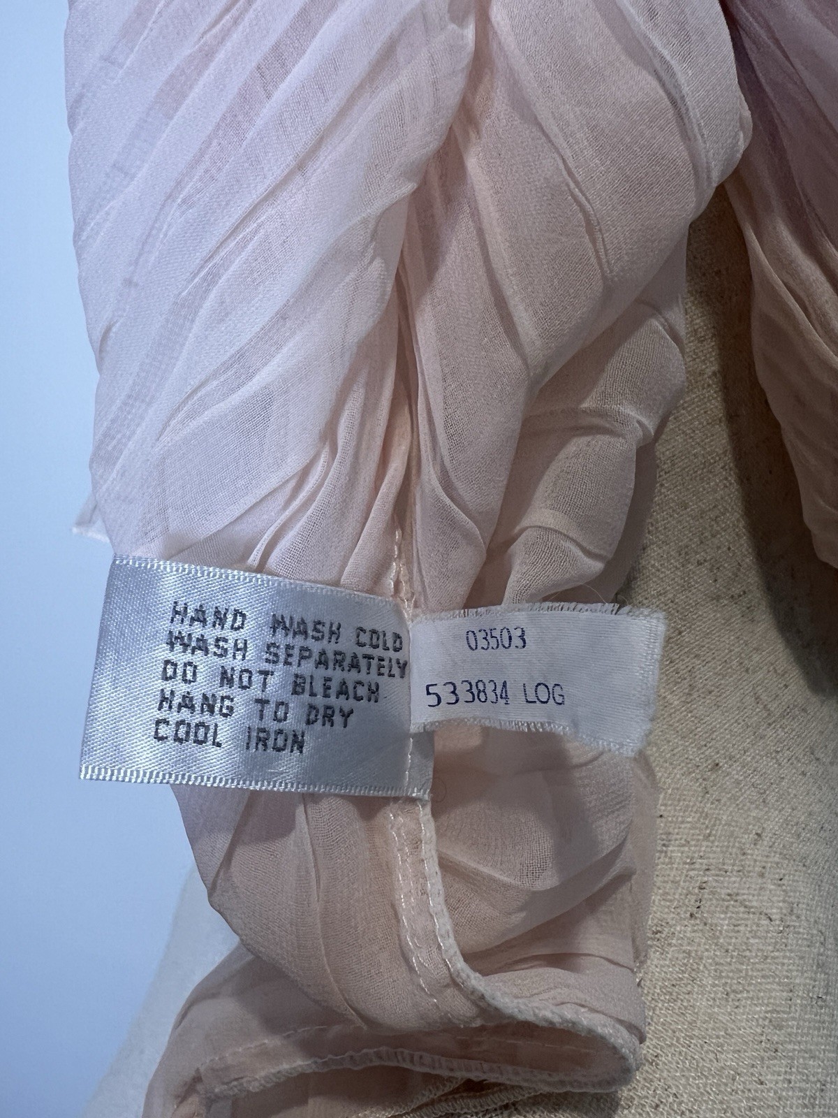 Vintage Embry Light Peach Pleated Sheer Babydoll Nightgown Women&rsquo;s S
