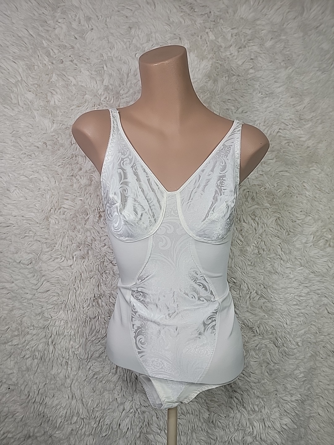 Vintage Cupid Girdle Shapewear Women’s Size 36B White Wireless Satin Cutouts P