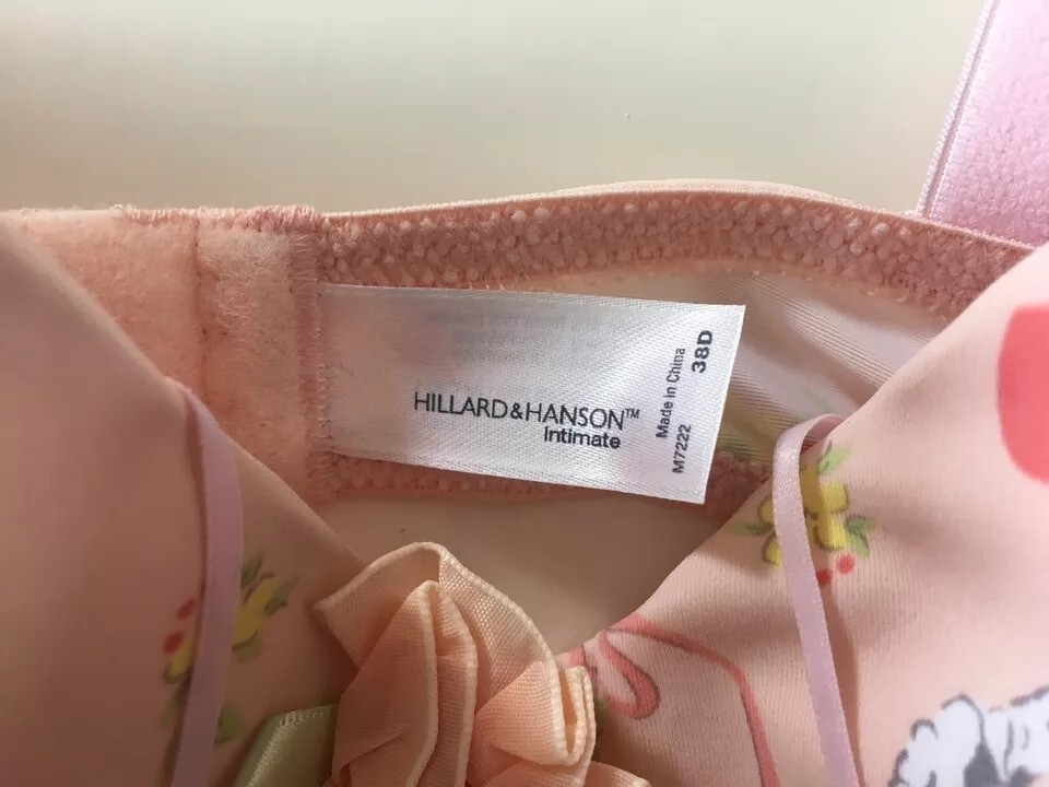 Hillard & Hanson 38D Intimates Coquette Romantic Feminine Rosette Balconette Bra