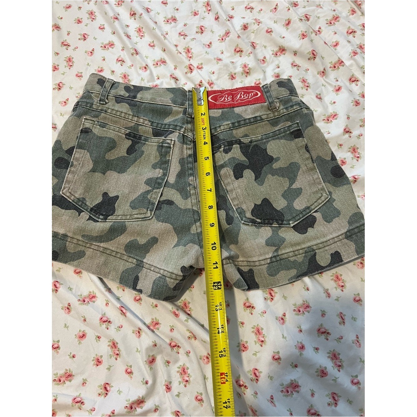 vintage camo denim shorts