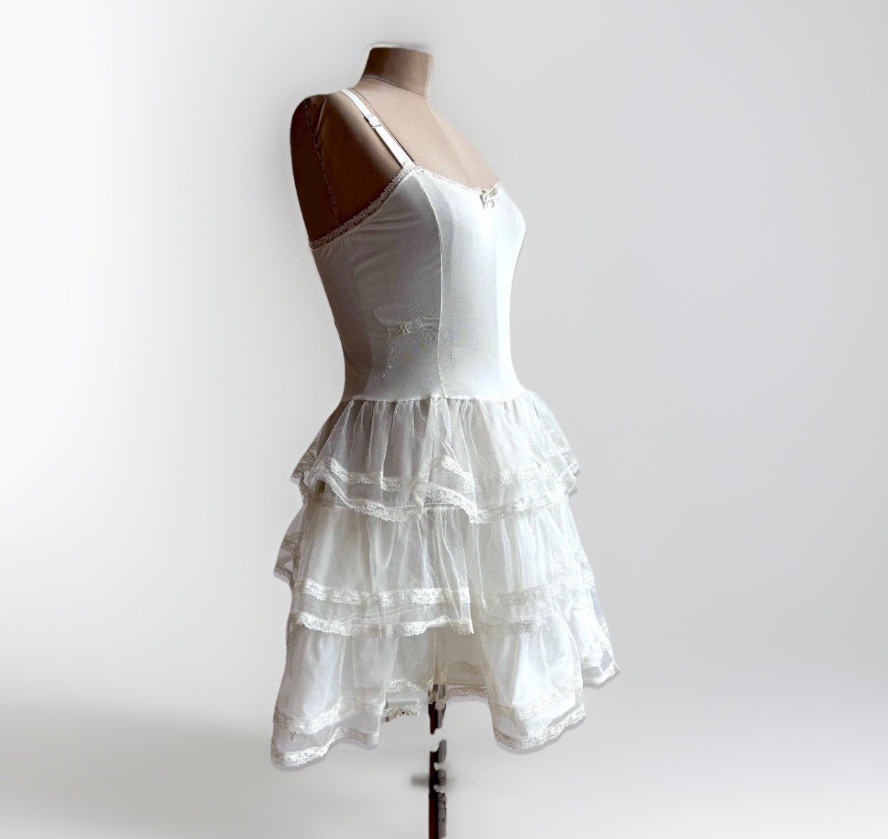 Vintage 1950s Petticoat Full Slip Underskirt Tulle Pouf Skirt sz S Maisel Era