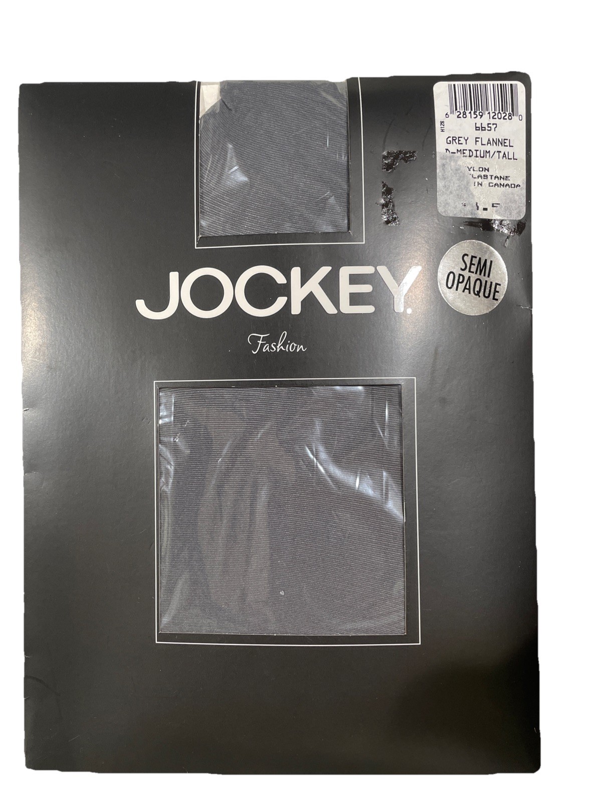 Jockey Fashion Grey Flannel Semi Opaque Medium Tall Nylons Vintage