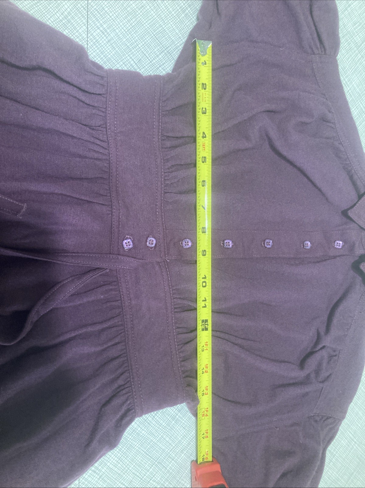 VTG 70s Parade New York Secretary Dress XS Plum Purple Union Made Flannel Feel
