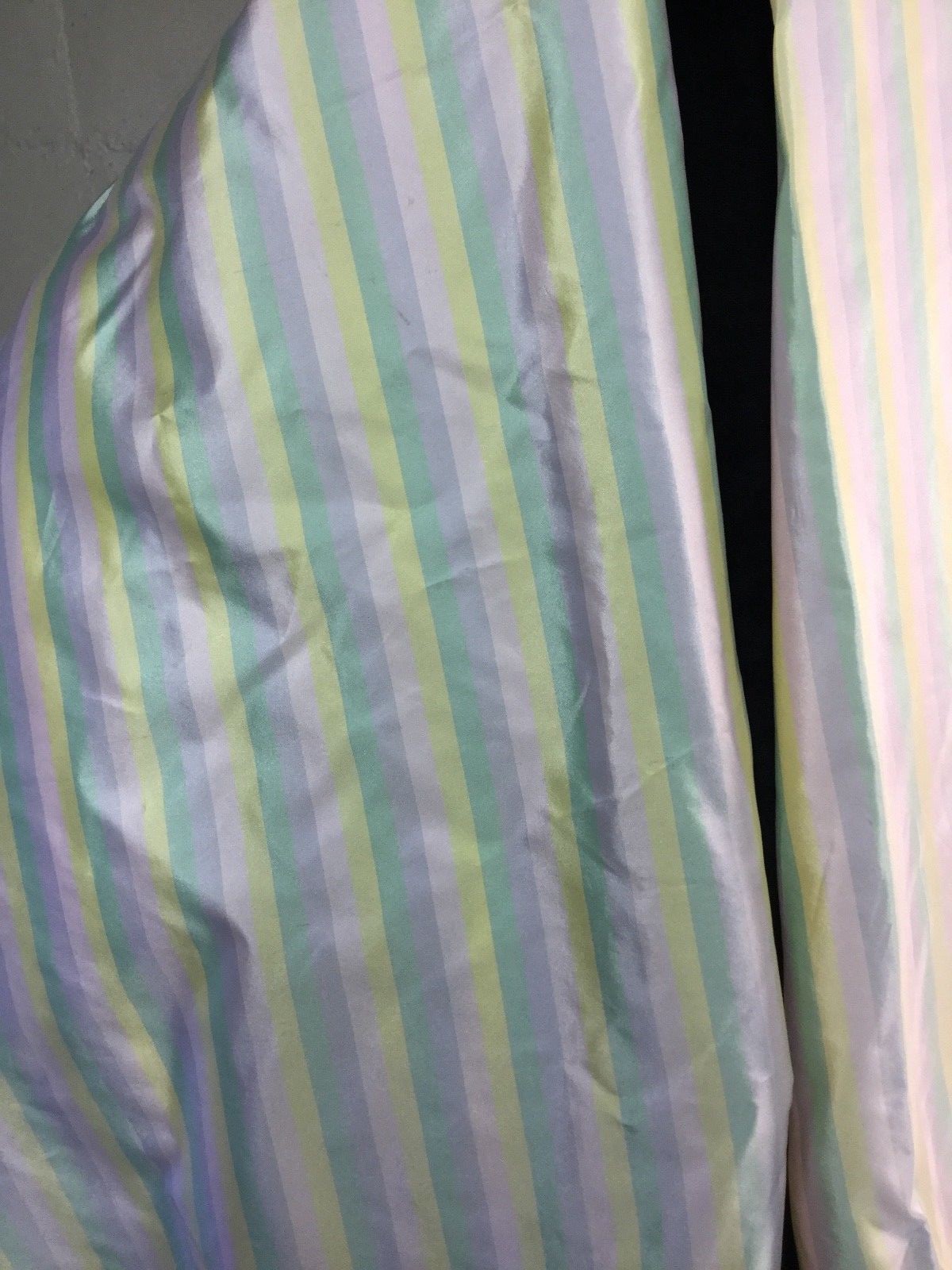 Silk Taffeta Striped Short Evening Dress with Shawl Designer No Label S