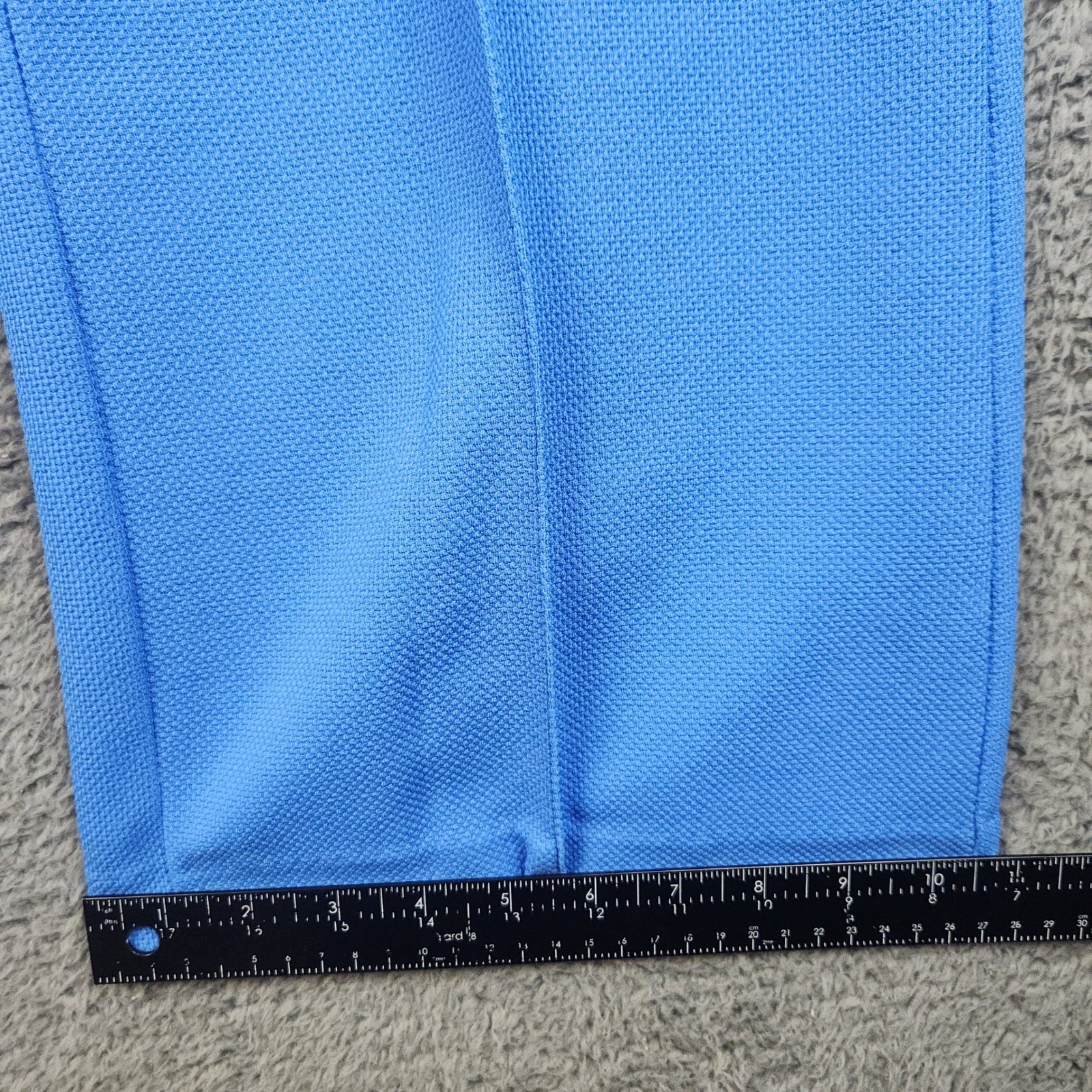 Vintage Sears Blue Double Knit Slacks Womens 12 32×30 Wide Leg Made in USA 70s