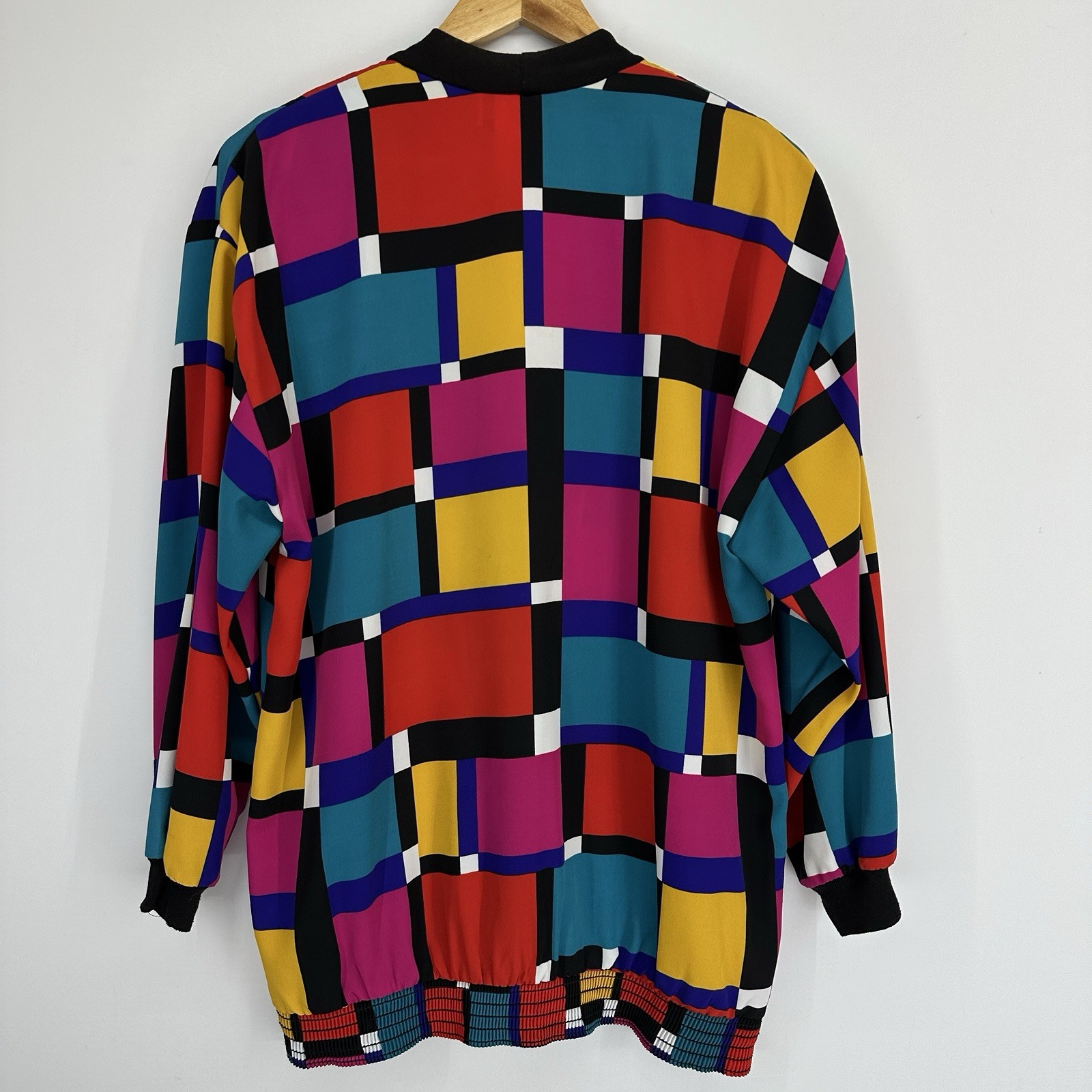 Peter Popovitch Colorful cardigan Medium Art Deco Women’s Geometric Fun 80s