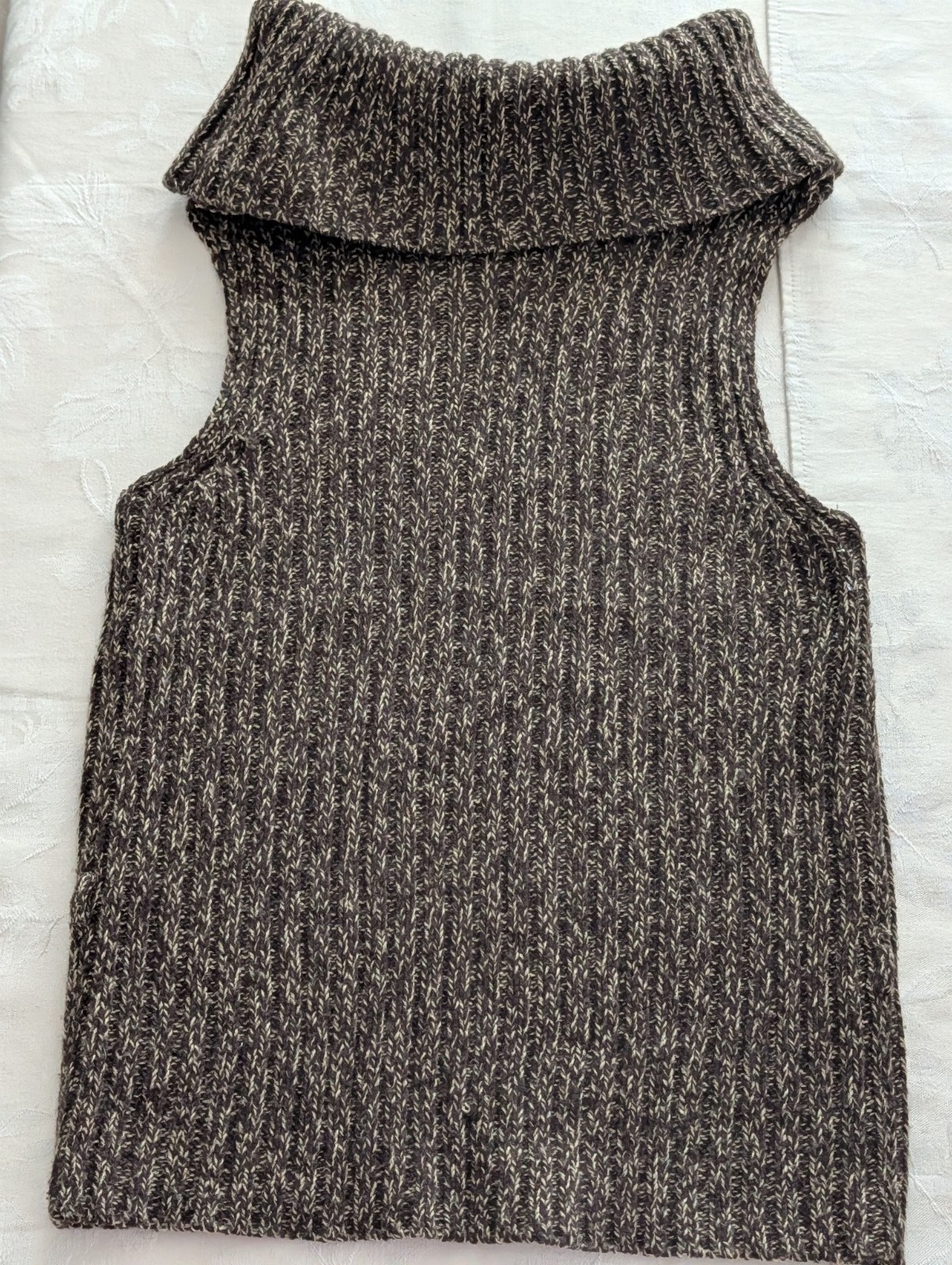 VTG Copper Key Brown Chunky Knit Sleeveless Turtleneck Sweater Vest M 7/9