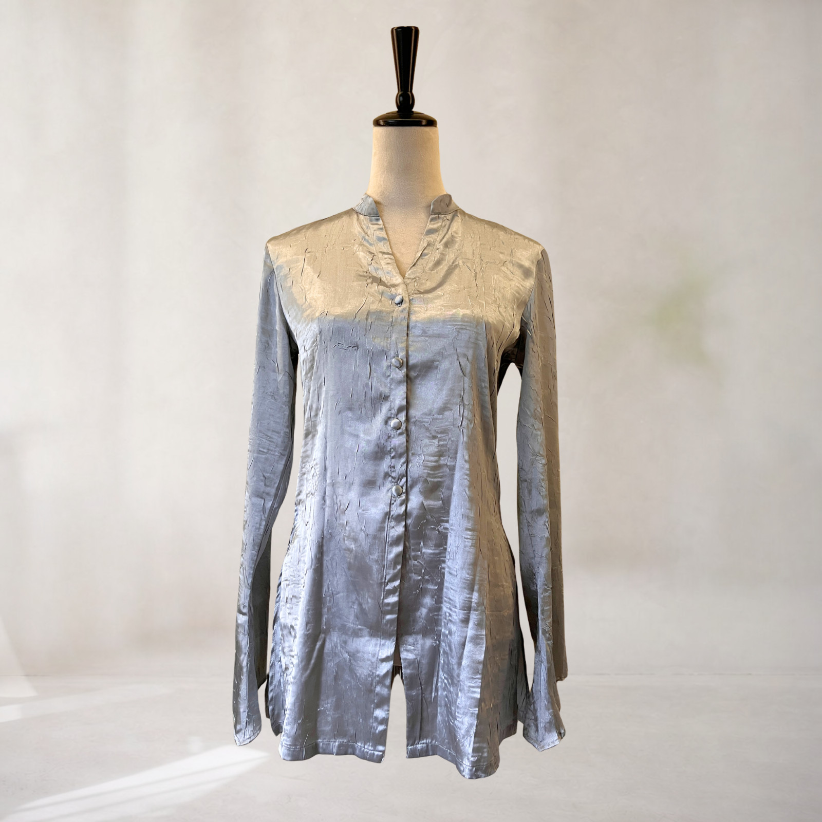 Vintage Bisou Bisou Intimates Silver Top XS Silky Fairy Y2K Whimsigoth