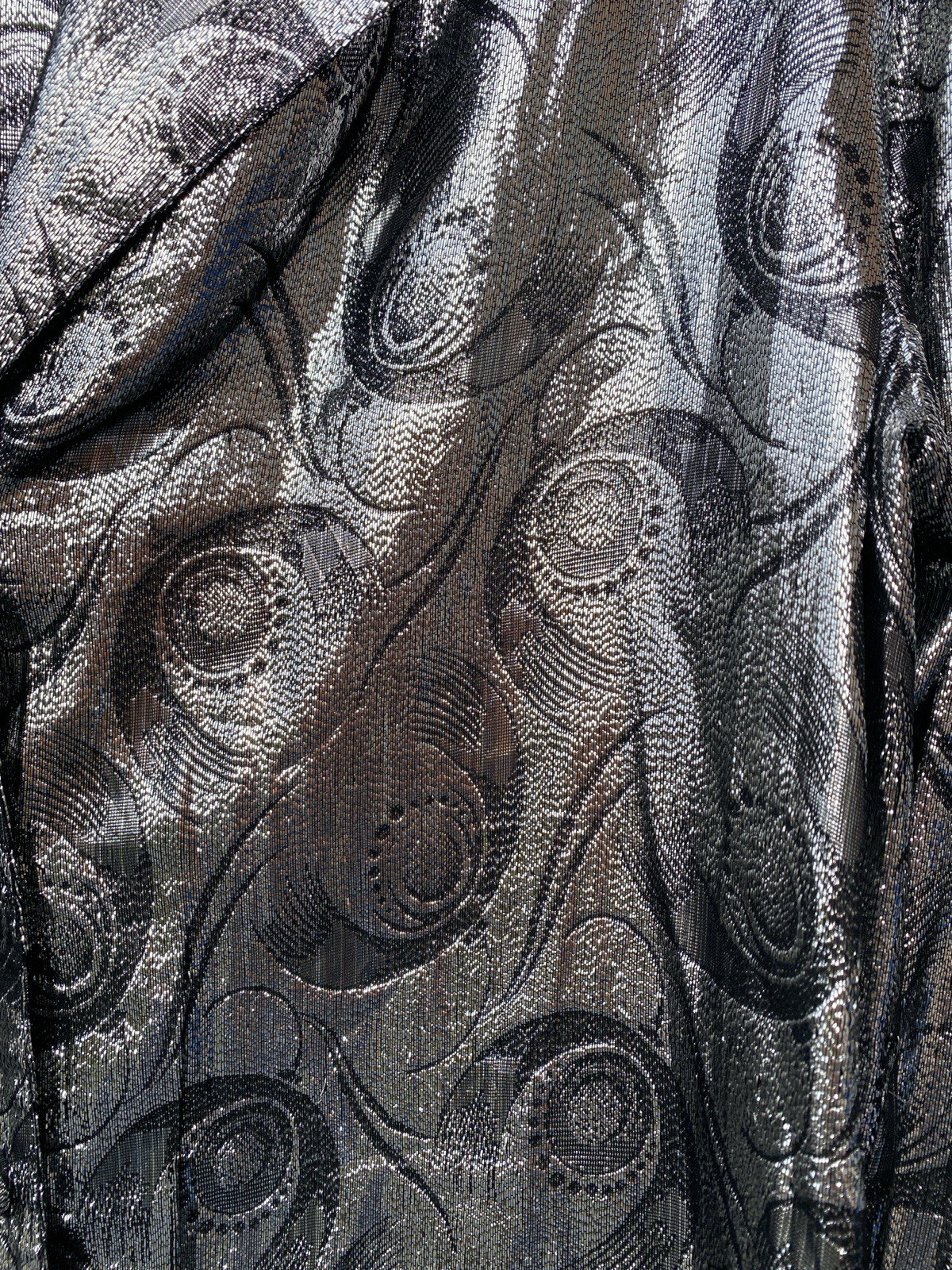 Vintage 80’s Metallic Silver Buttonup Lloyd Williams Size 8 Disco Glam Rock