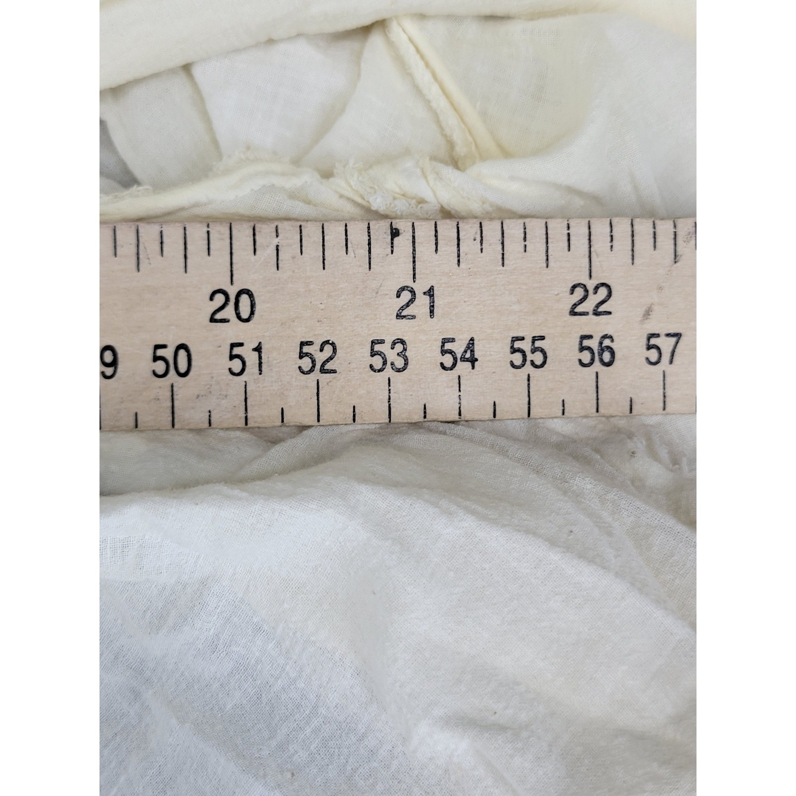 Vintage Anne Klein Ivory Ruffle Peasant Blouse Short Sleeve Cream Gauze Top