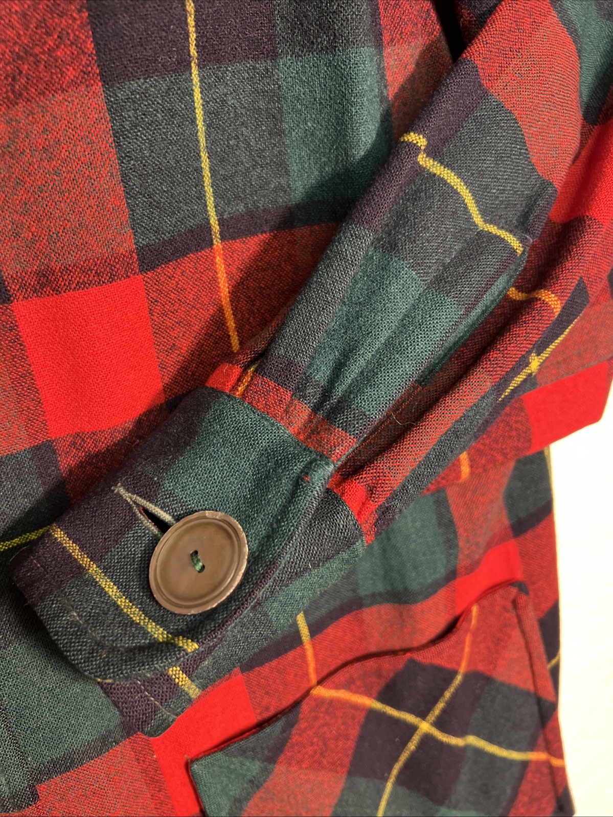 Vintage 50s Pendleton 49er Jacket Shadow Plaid Sz M Rockabilly