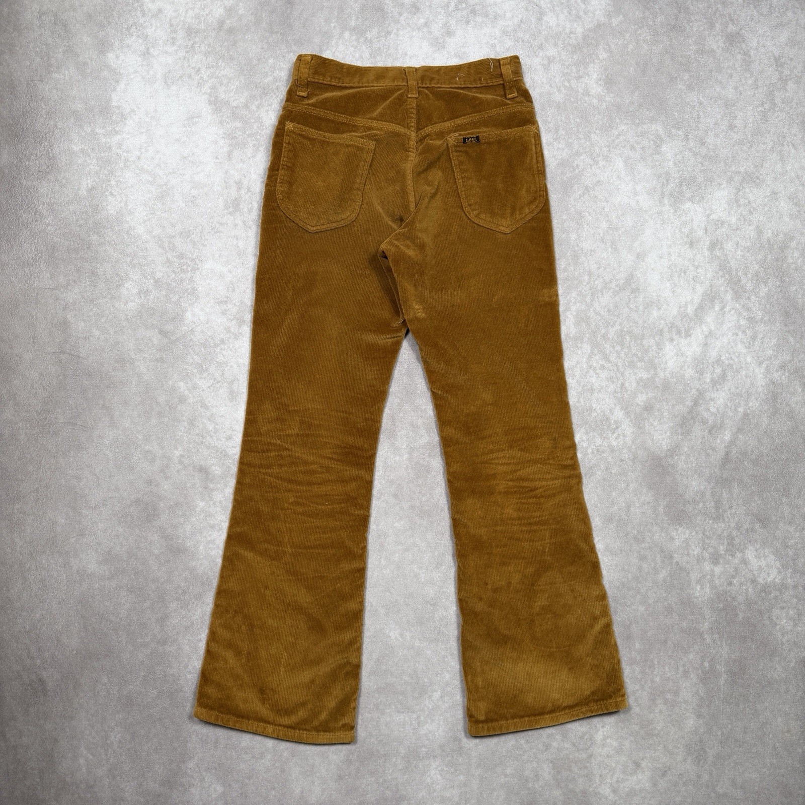 Vintage 60s/70s Women’s Bell Bottom Corduroy Pants 26×28&Prime; Brown Talon Zip Long L
