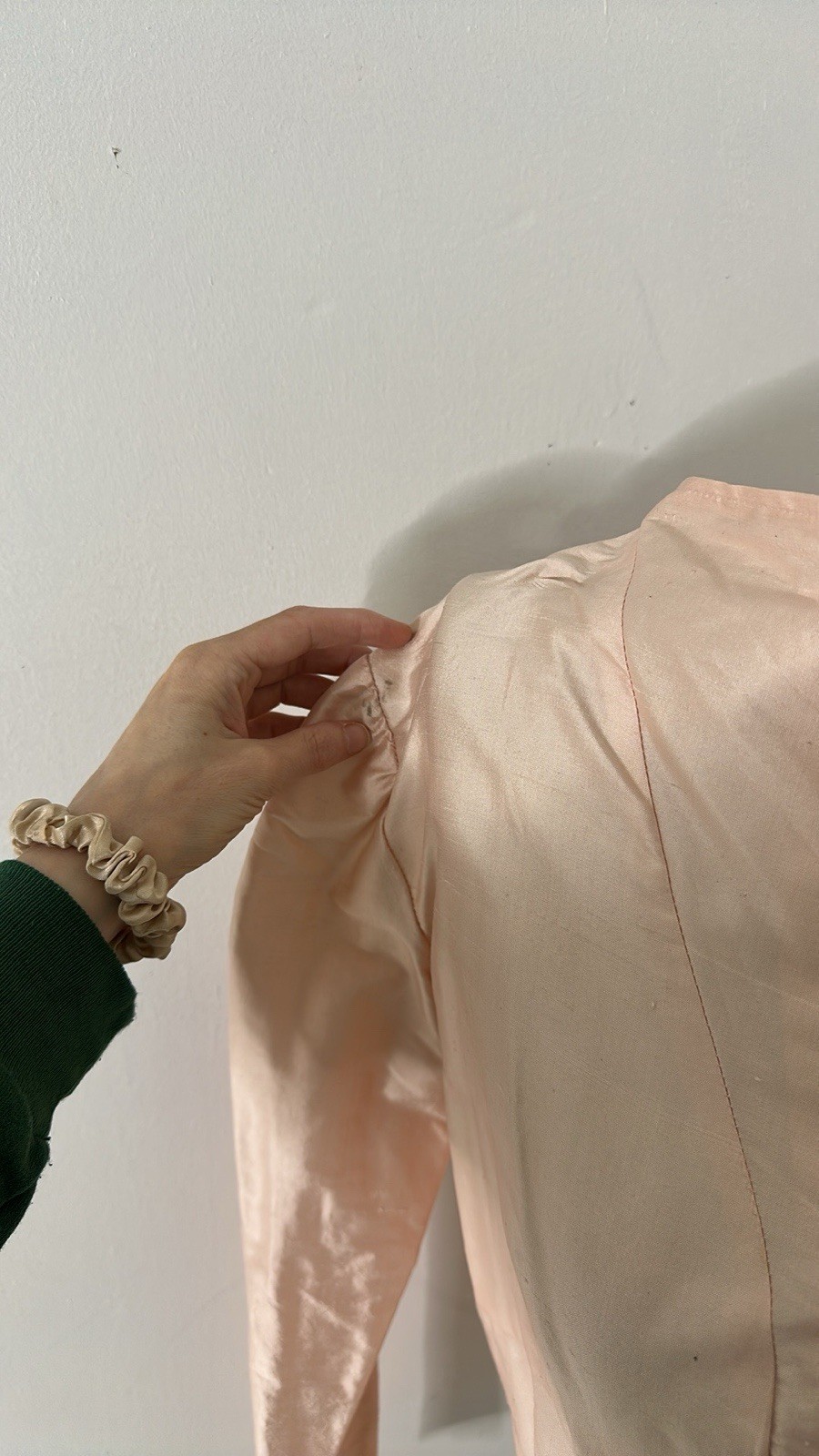 Vintage 80s Does Victorian Pink Regency Peplum blouse