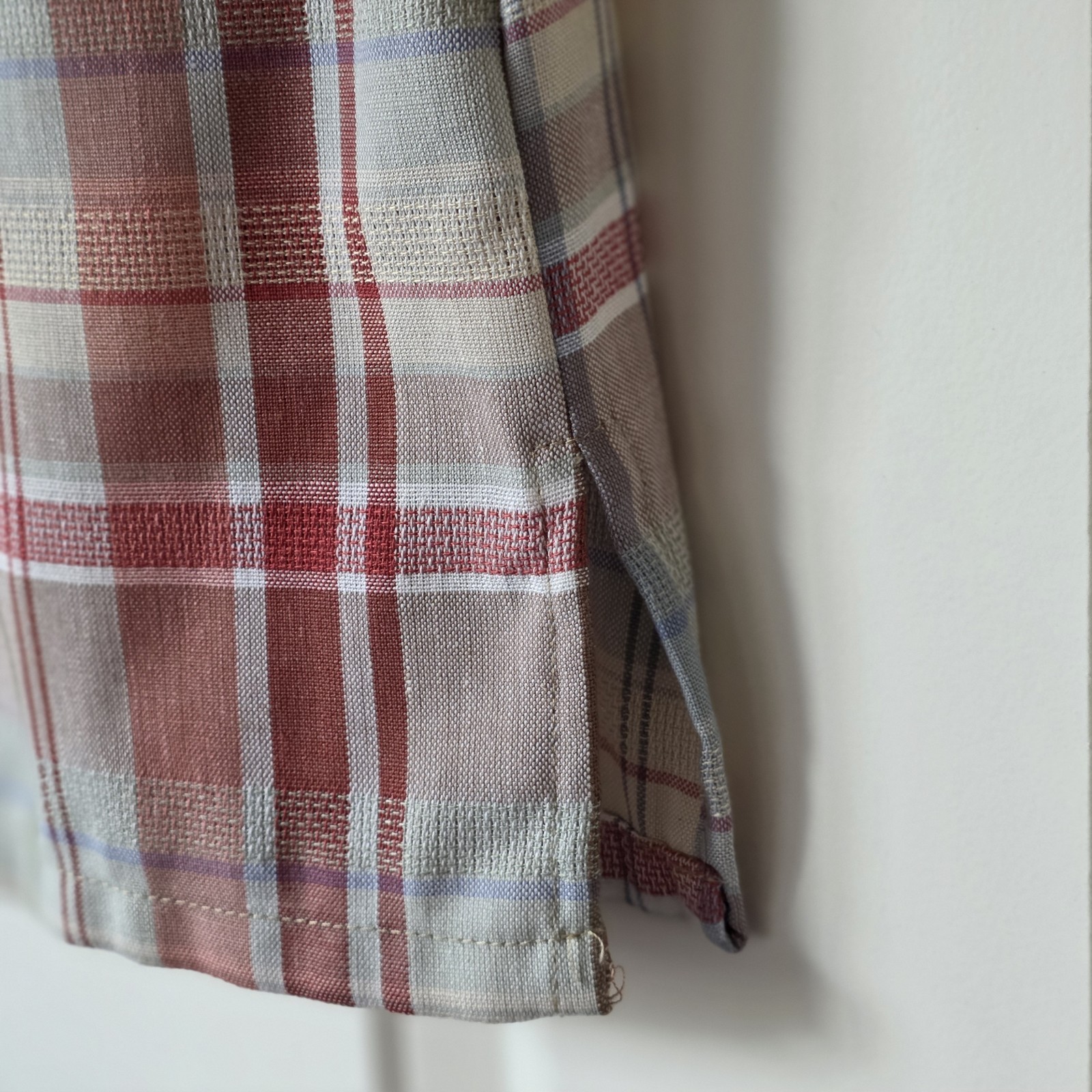 Vintage 90s Koret Plaid 2 Piece Matching Set Women Blouse Culotte Shorts Country