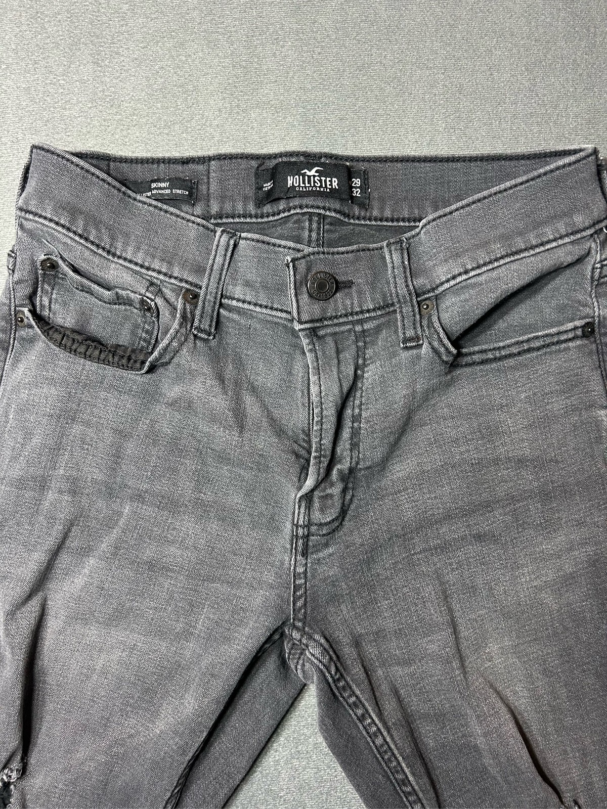 Hollister Men&rsquo;s Skinny Stretch Jeans Gray W29 L32 -D15