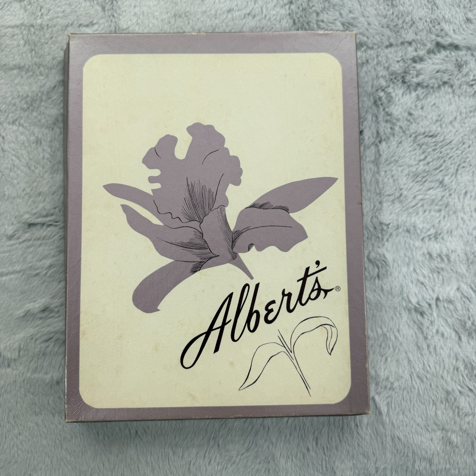 Vintage Albert&rsquo;s Velvetized RHT Stockings Nylons Thigh High Seamless Black 8.5-9