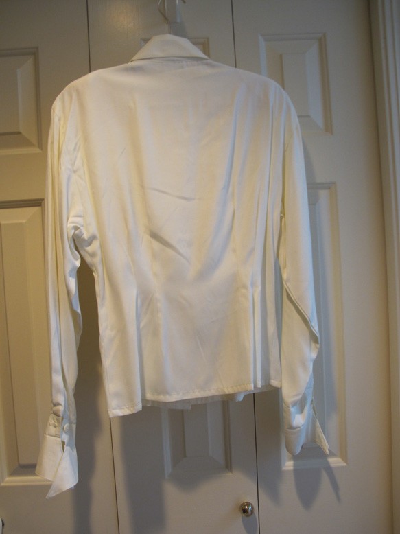 Sostanza DRAGON blouse REDUCED~Vintage 70s~Wmns Sz M~USA MADE~Cream~FREE H