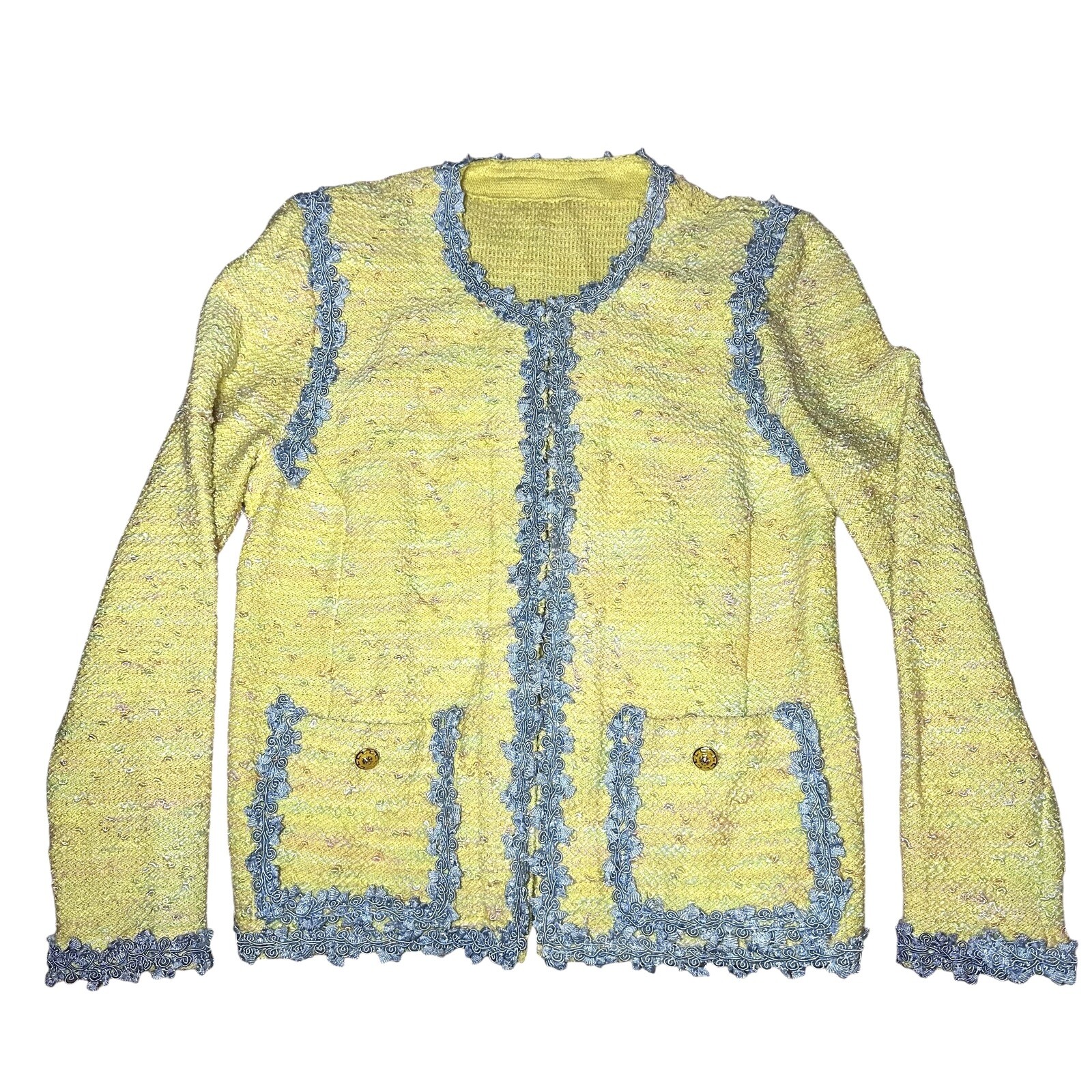 Vintage 1960’s Handmade Blazer Jacket Cardigan Pastel Tweed Jackie O Kennedy S/M