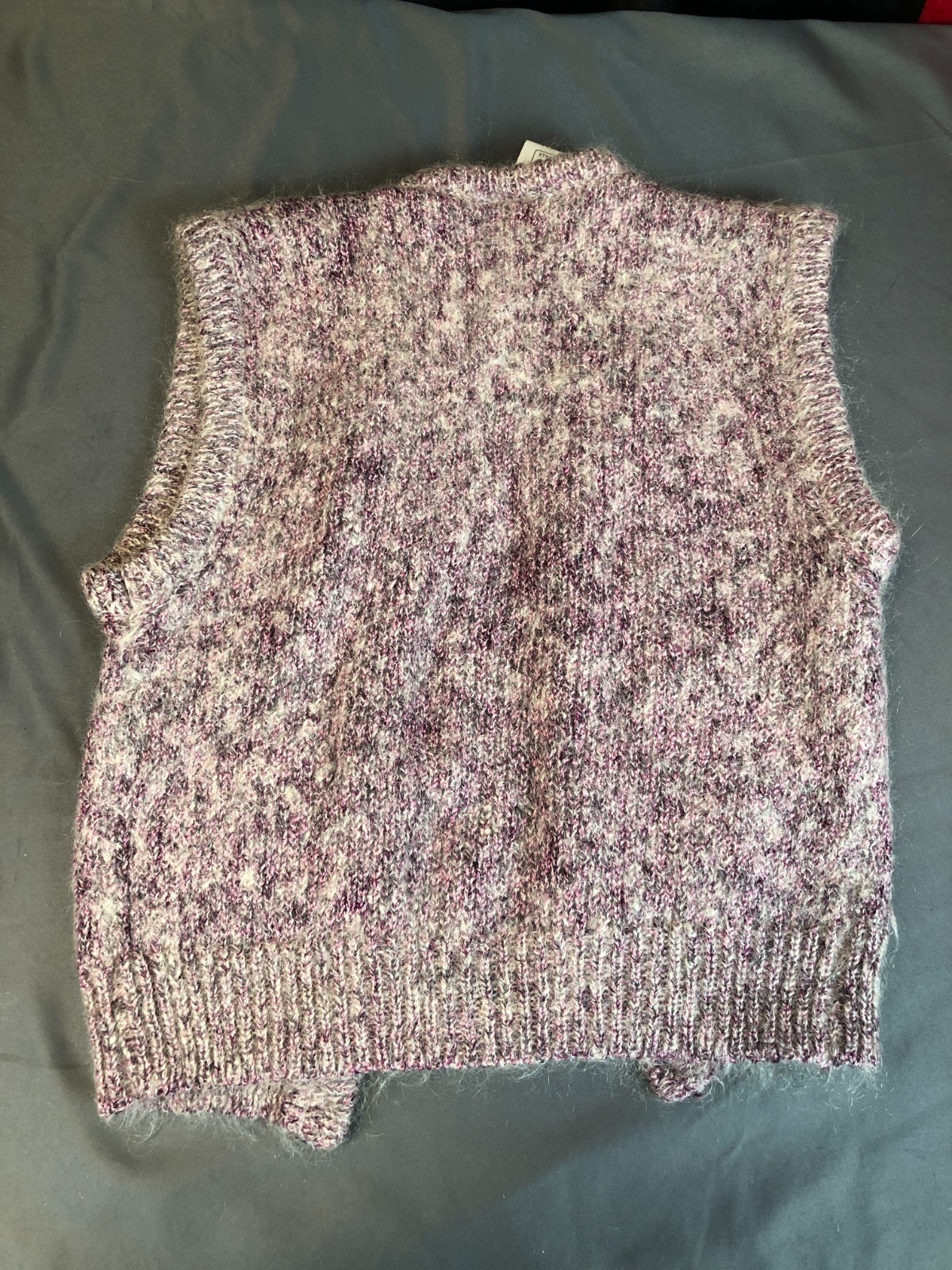 Vintage St Michael Size 12 / 40 Bust 34 Mohair Blend PURPLE KNIT VEST Bust 34in
