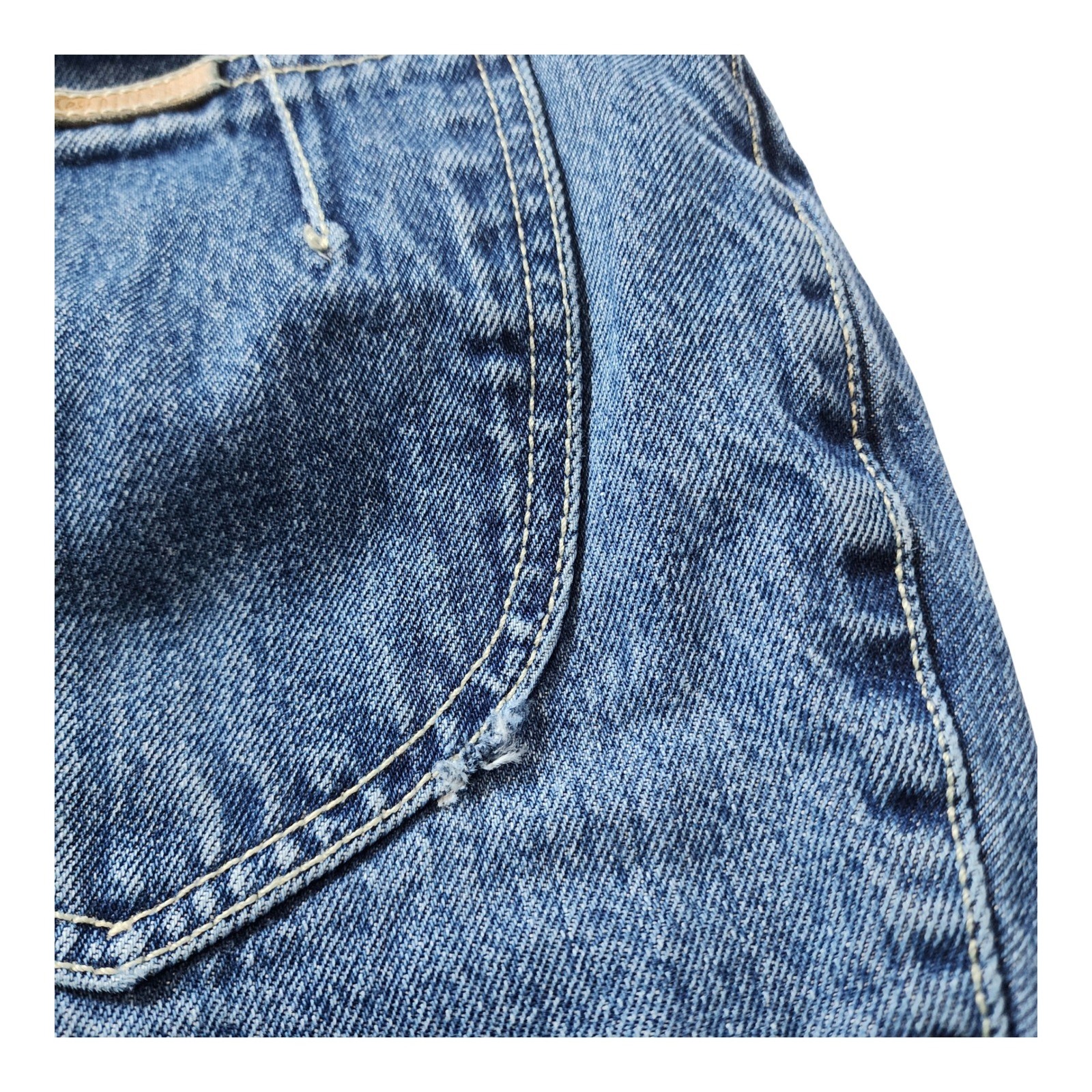PS Gitano Vintage High Waisted Tapered Jeans Blue Denim 12 Short Cotton Brazil
