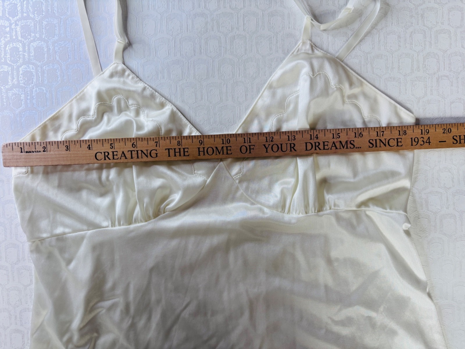 VTG OFF WHITE GLAMOROUS BOMBSHELL ANTRON NYLON FULL SLIP*LADIES PLUS SIZE 20W