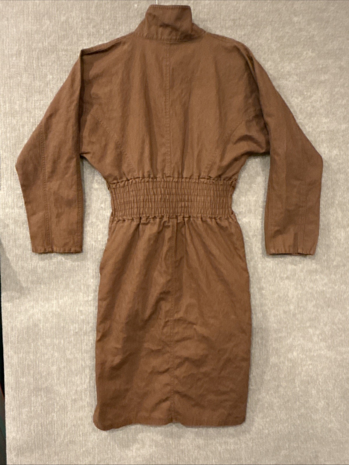 NOK NOK Vintage Brown Original 80s Style Dress, Front Zip, Pockets, Unique