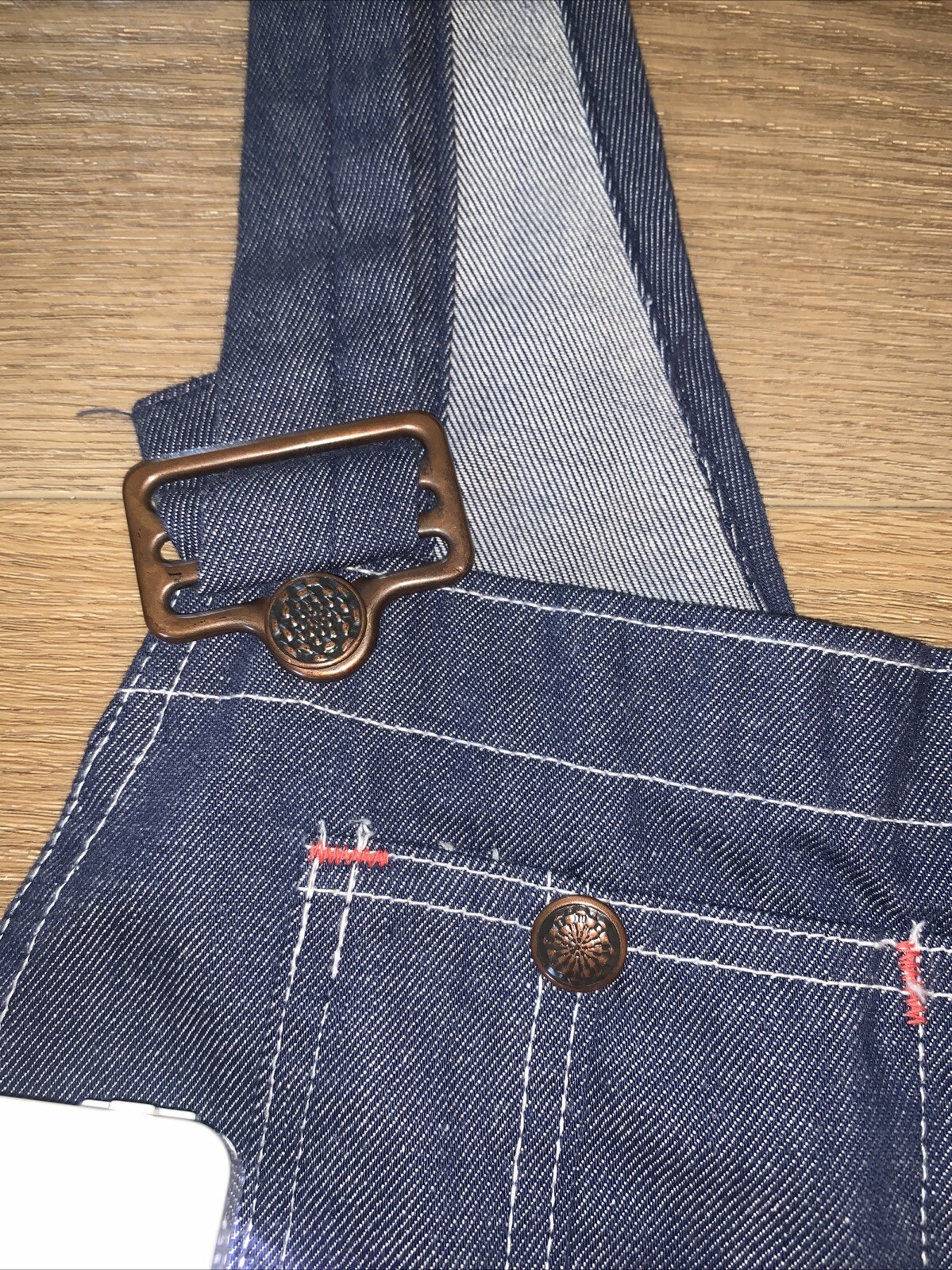 VINTAGE Overalls Burlington Denim Work Wear Bibs 38 W Unisex PRISTINE