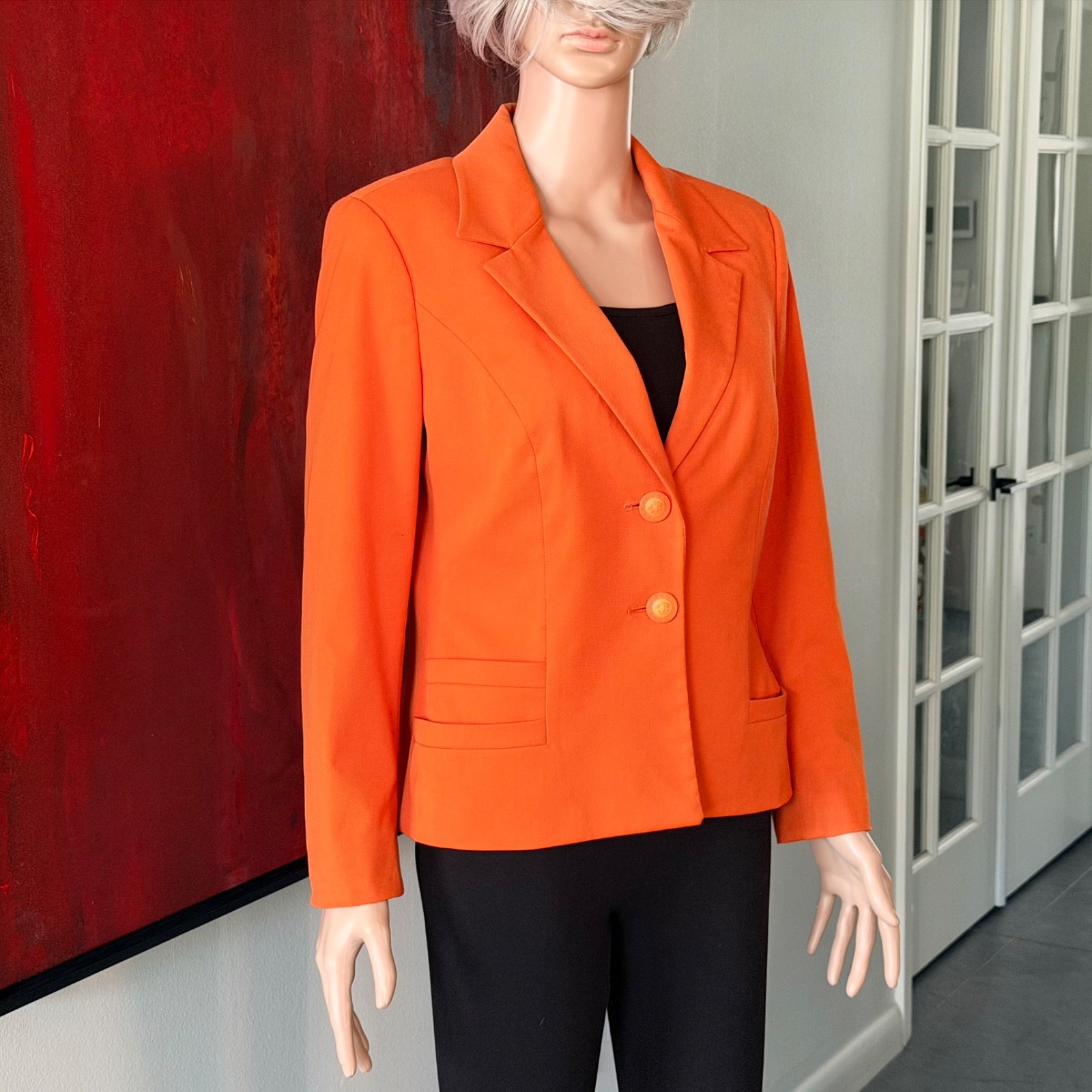 VERSACE JEANS COUTURE orange Blazer 2 button size 42 made in Italy from S/S 1996