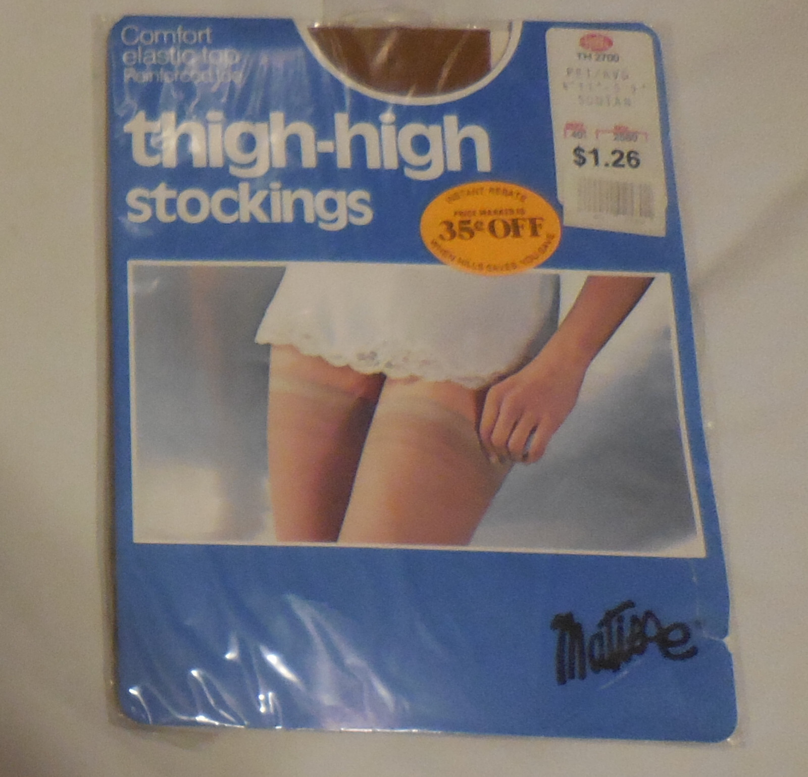 1 Matisse Stretch Stockings Petite/Avgerage Reinforced toe Suntan package VTG