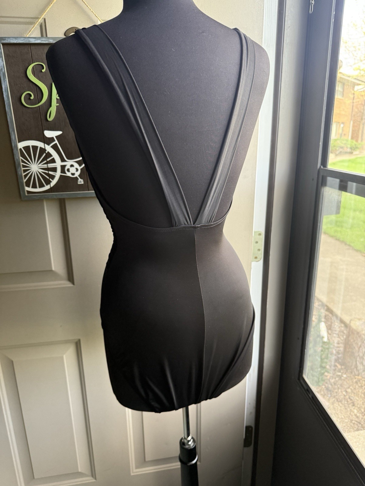 Vintage 90s Miraclesuit gathered deep v slimming one piece swimsuit, size 12
