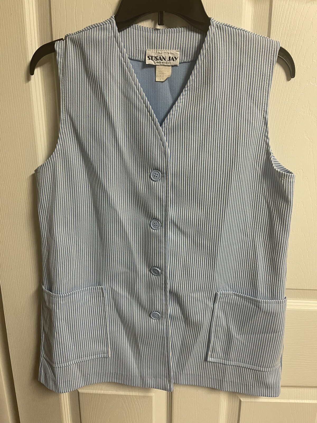 4 Pc Set VNT 70s Large 14 poly suit Skirt Vest Top Pants Blue Stretch Mod Hippy