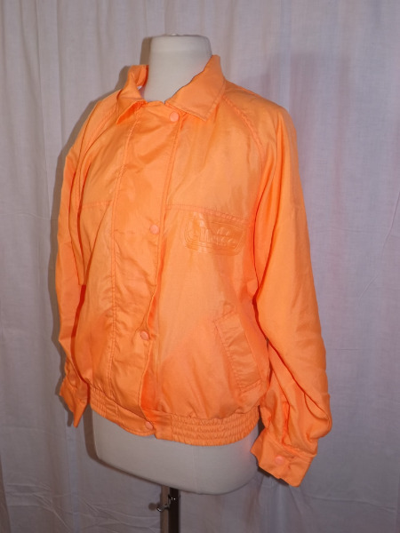 ELLESSE Vtg 80s Orange LINED WINDBREAKER JACKET S All Sports Warm Up NWT NOS NEW