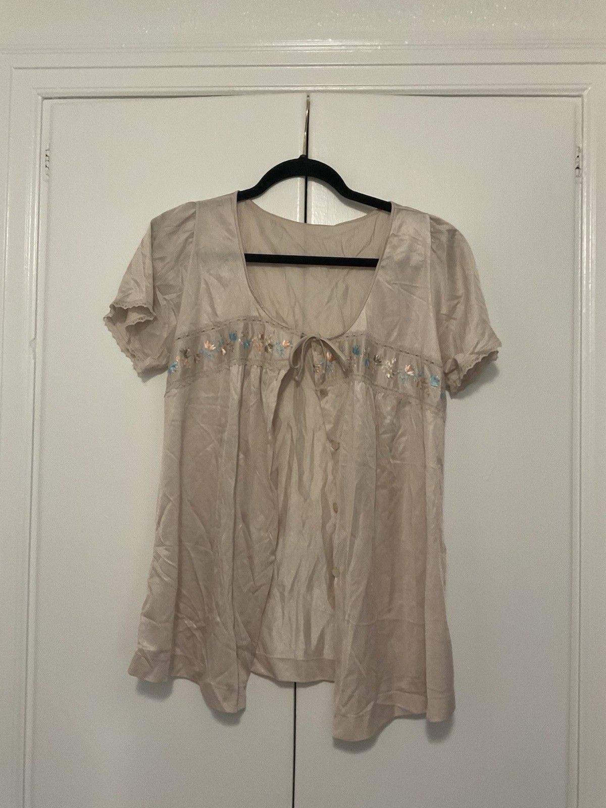 VTG Nylon Robe Lot 4 Vanity Fair Texsheen L Babydoll 36 Peignoir USA Embroidered