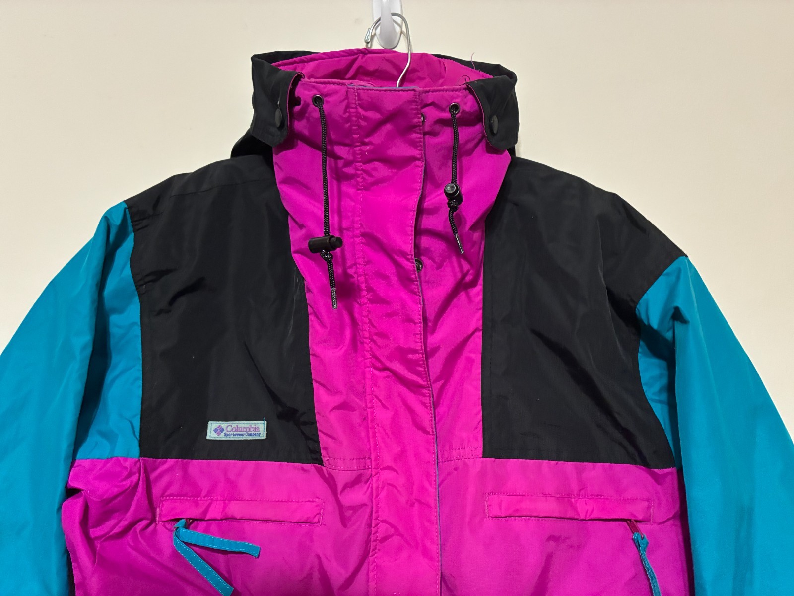 Vintage 1990&rsquo;s Columbia Vamoose Ski Shell Jacket Neon Women’s M Wind Rain Proof