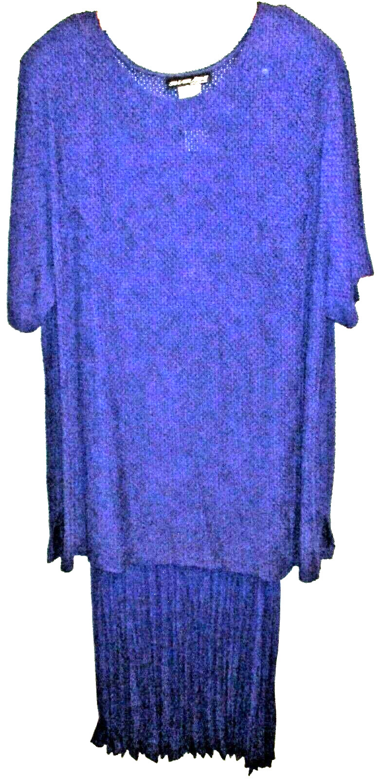 Vintage Retro Sharade Purple Crinkle Occasion Party Midi Dress Plus Size 24W EUC