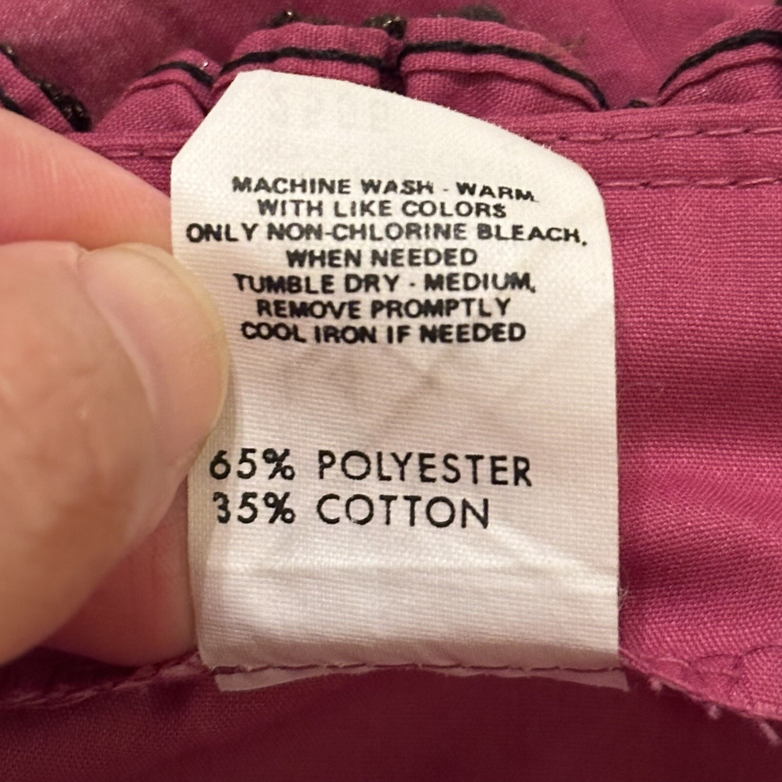 Vintage Malco Modes Puff Sleeve Top Size USA made Pink Lace Trim Squaredance S