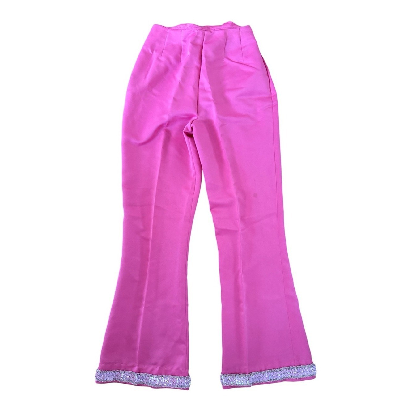 60&rsquo;s Mod hostess Pink Sleeveless Top & kick flare Leg Pants Set